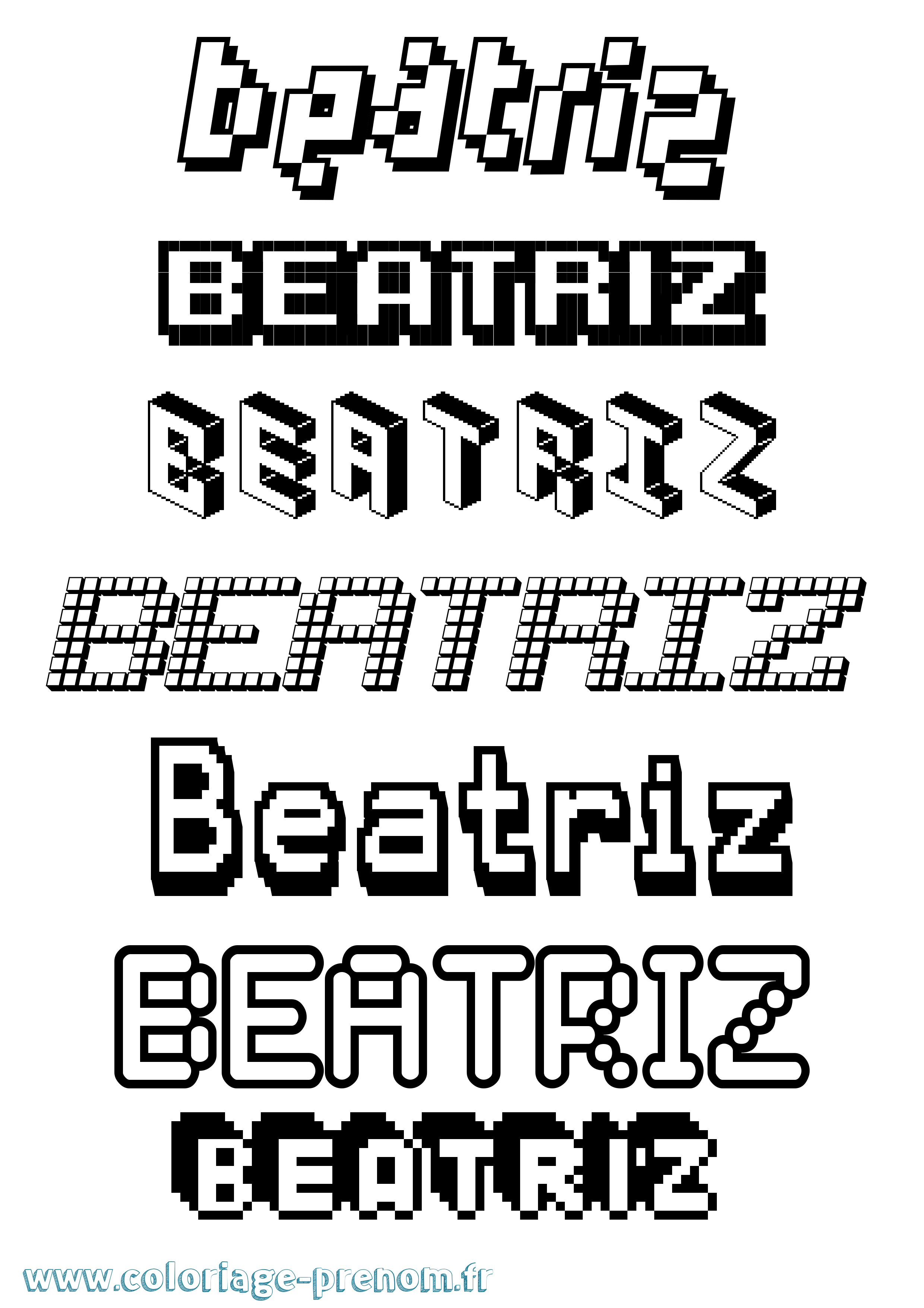 Coloriage Beatriz Pixel Coloriage prénom Beatriz Pixel