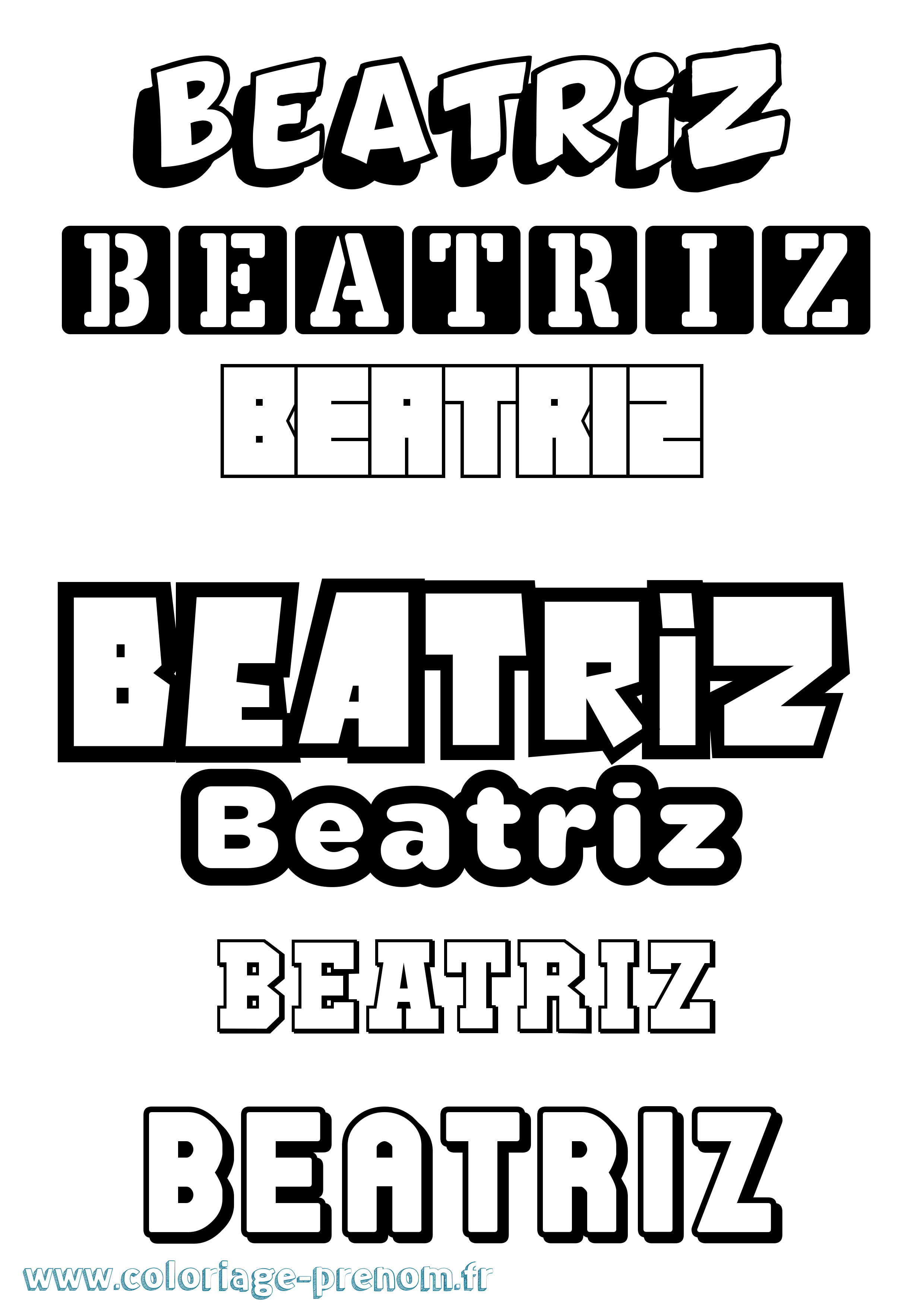 Coloriage Beatriz Simple Coloriage prénom Beatriz Simple