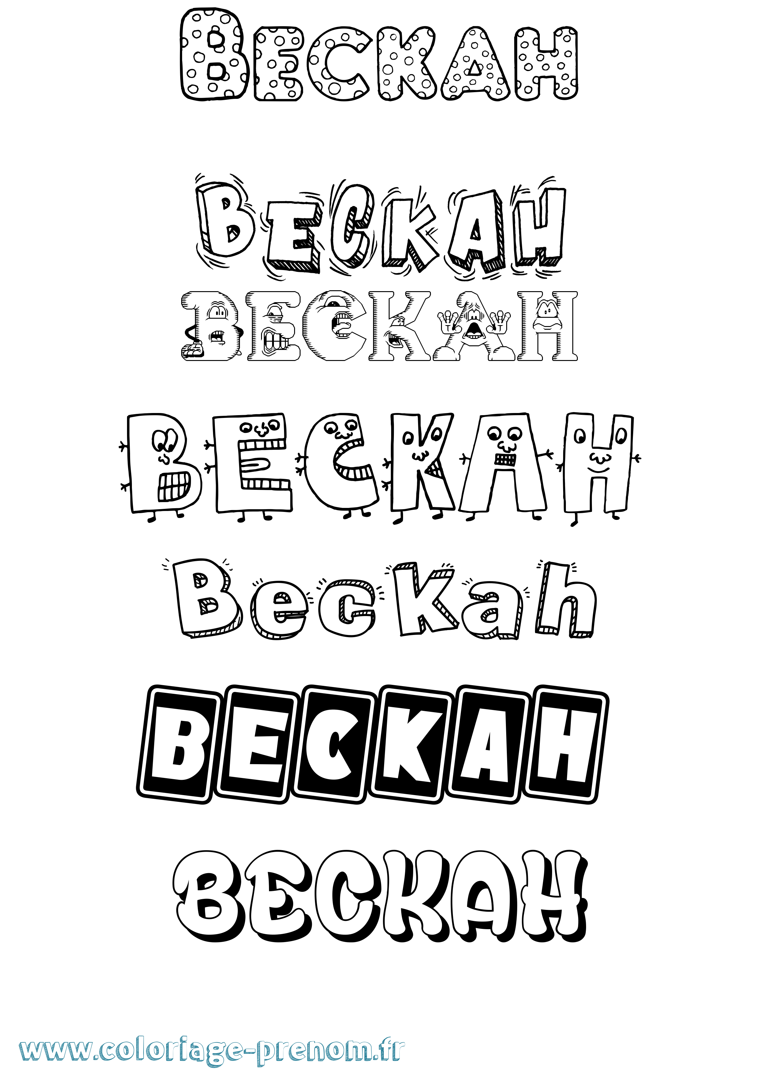 Coloriage Beckah Fun Coloriage prénom Beckah Fun