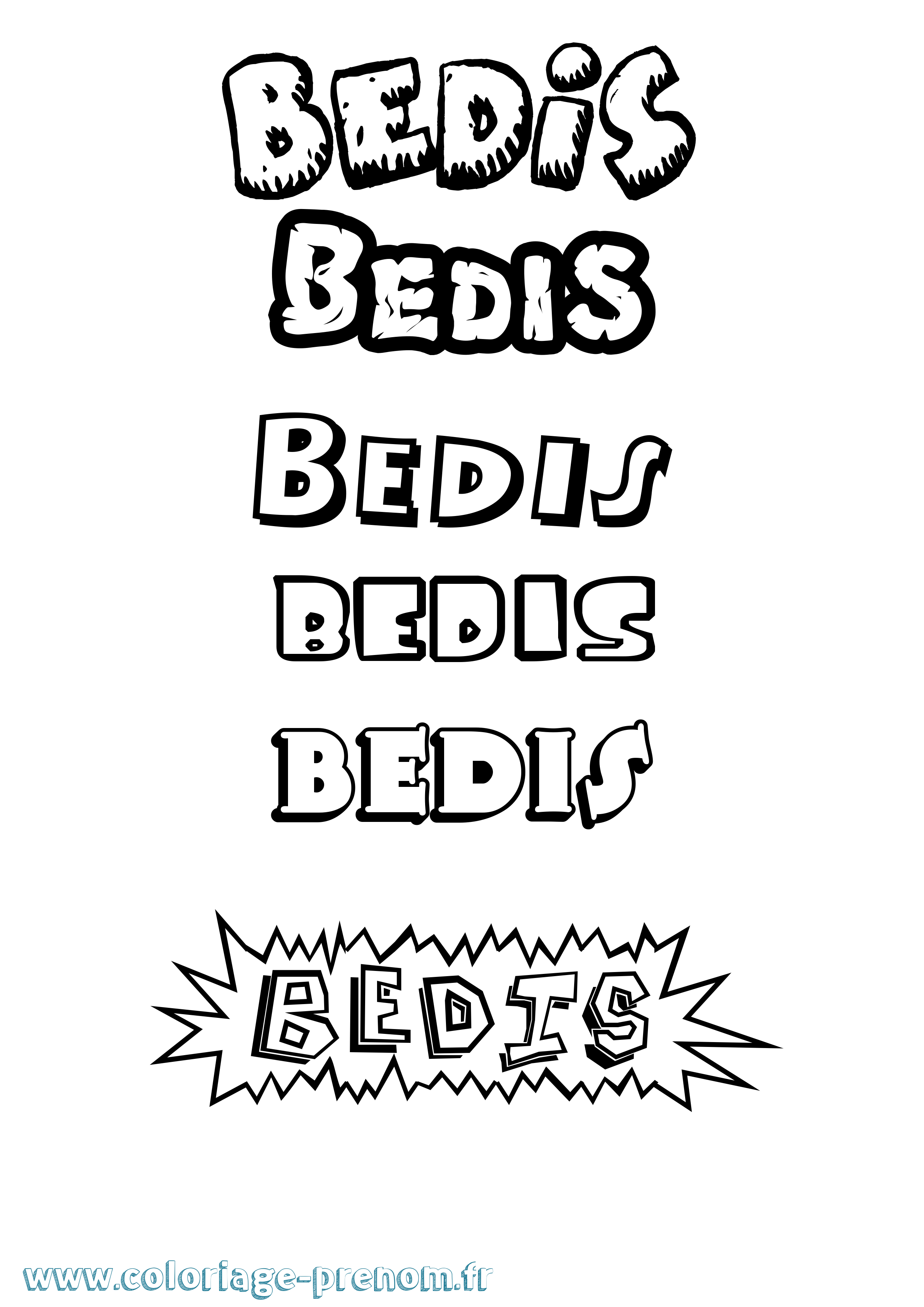 Coloriage Bedis Dessin Animé Coloriage prénom Bedis Dessin Animé