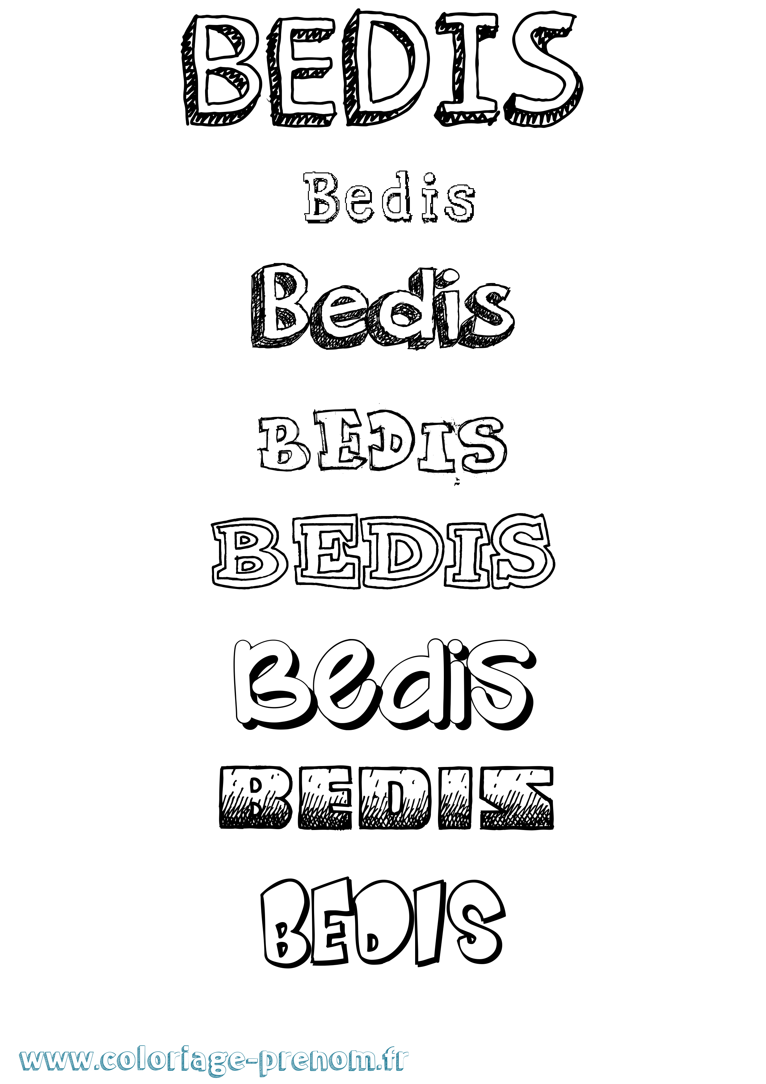 Coloriage Bedis Dessiné Coloriage prénom Bedis Dessiné