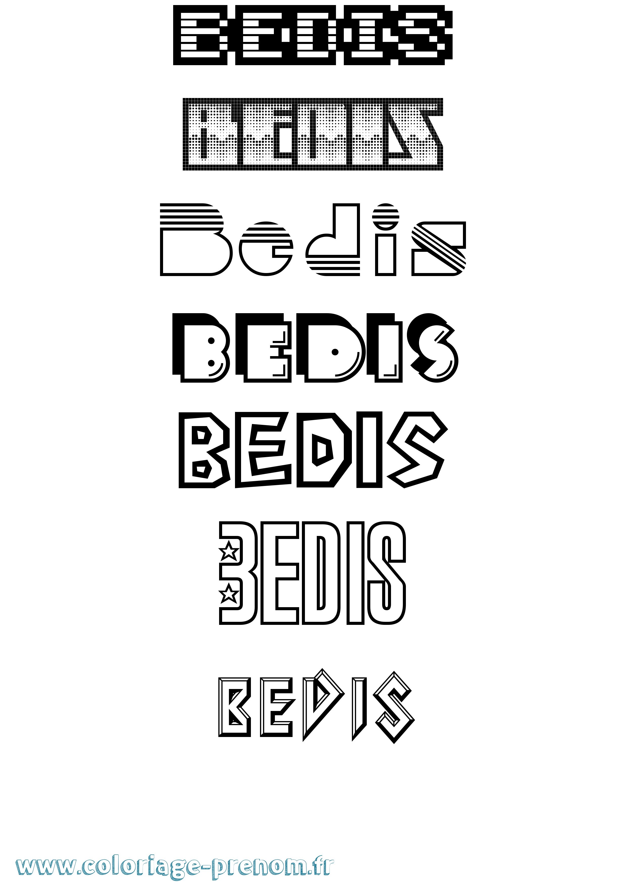 Coloriage Bedis Jeux Vidéos Coloriage prénom Bedis Jeux Vidéos