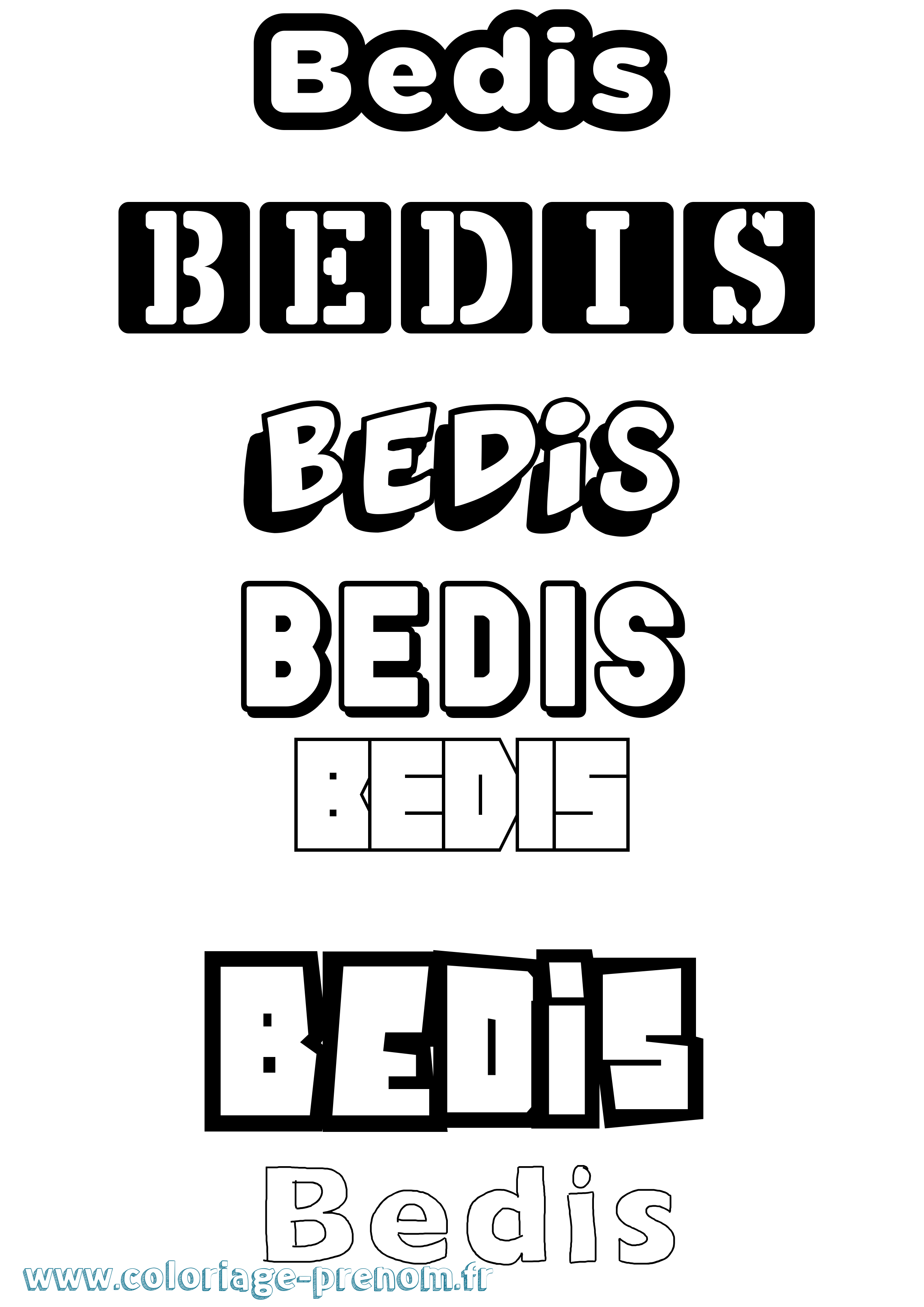 Coloriage Bedis Simple Coloriage prénom Bedis Simple