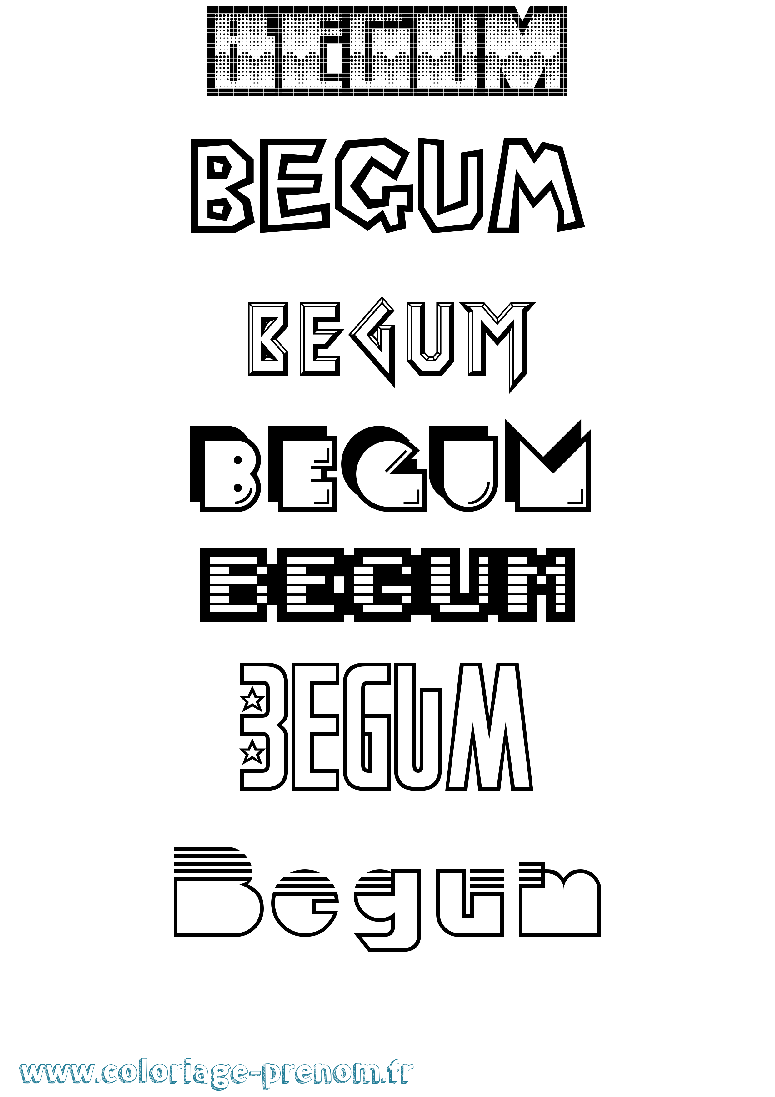 Coloriage Begum Jeux Vidéos Coloriage prénom Begum Jeux Vidéos