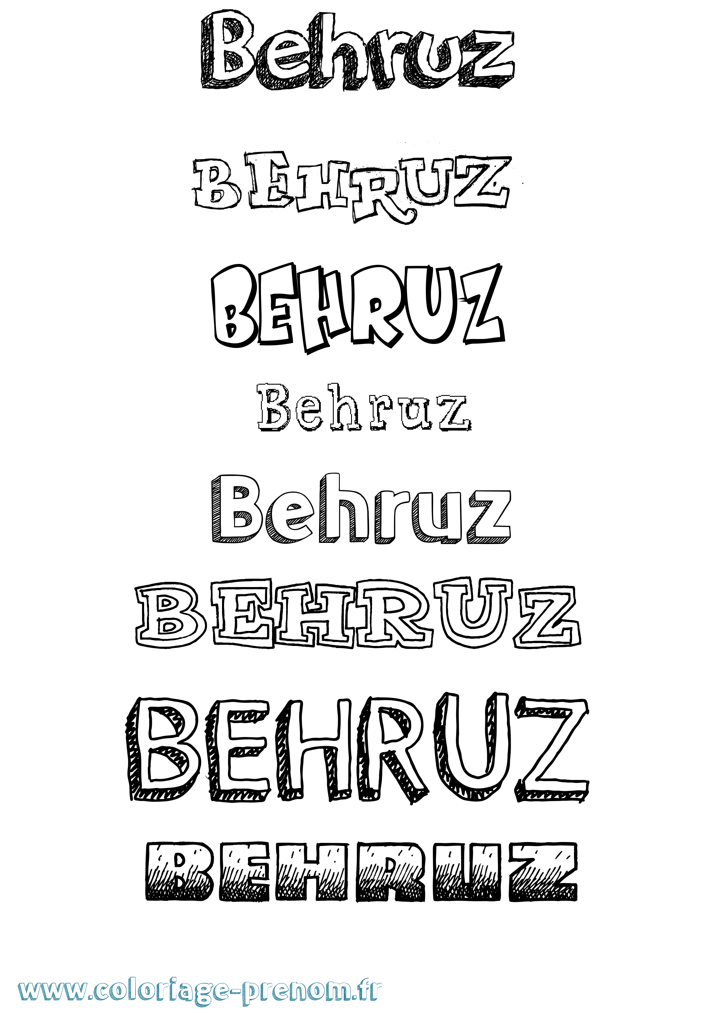 Coloriage Behruz Dessiné Coloriage prénom Behruz Dessiné