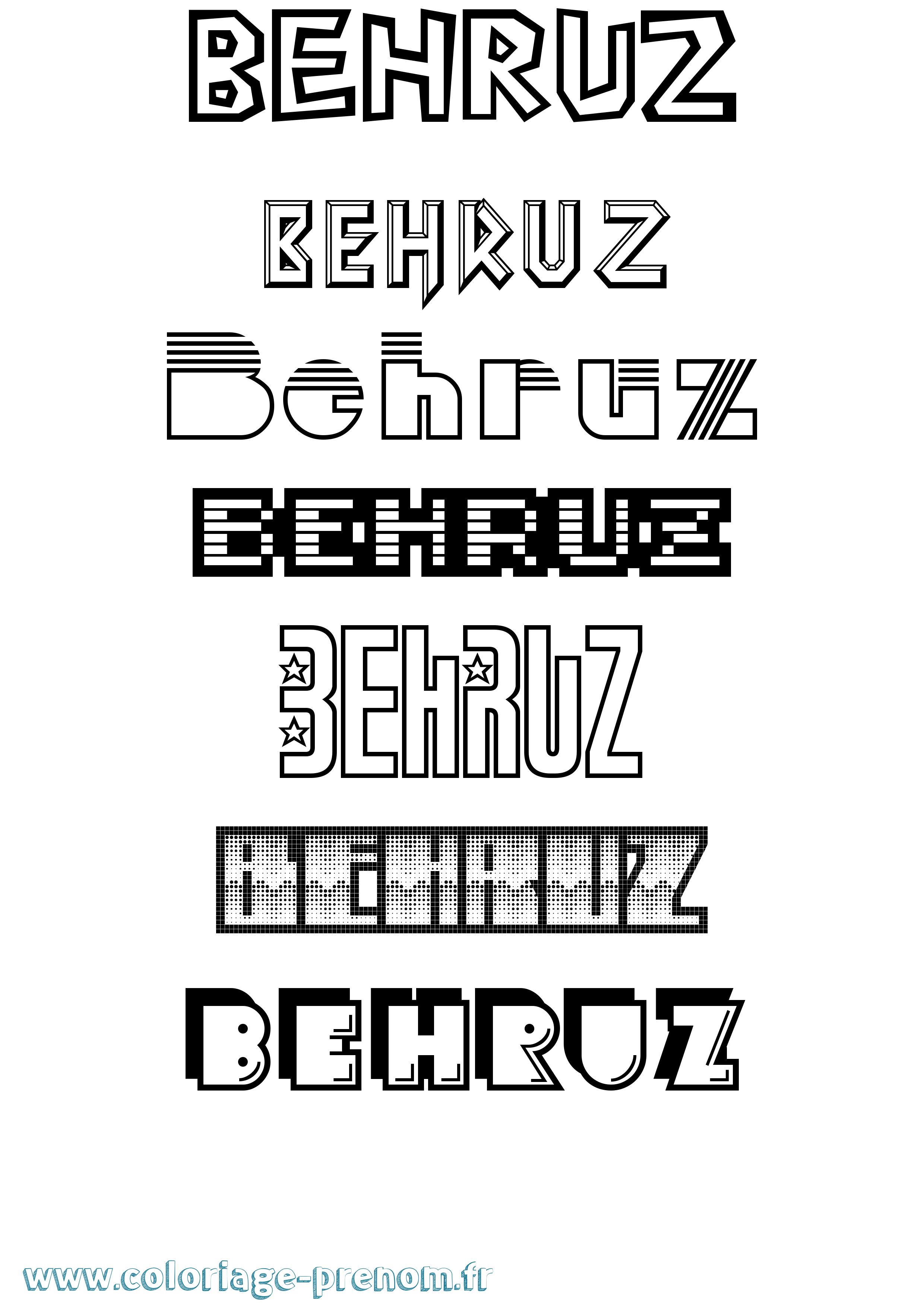 Coloriage Behruz Jeux Vidéos Coloriage prénom Behruz Jeux Vidéos