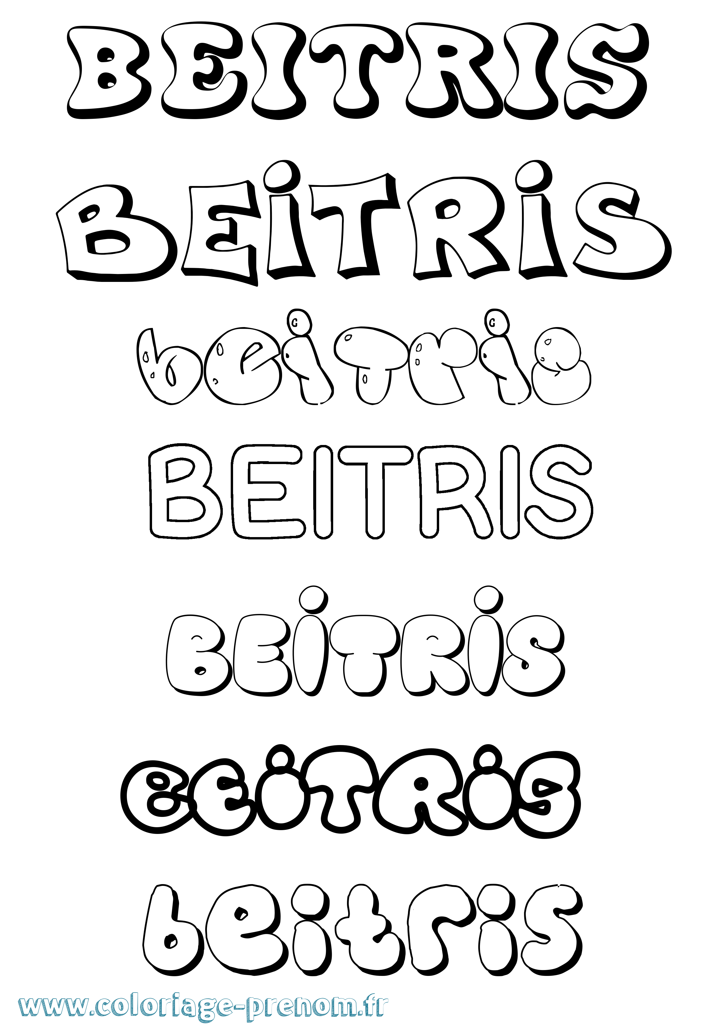 Coloriage Beitris Bubble Coloriage prénom Beitris Bubble