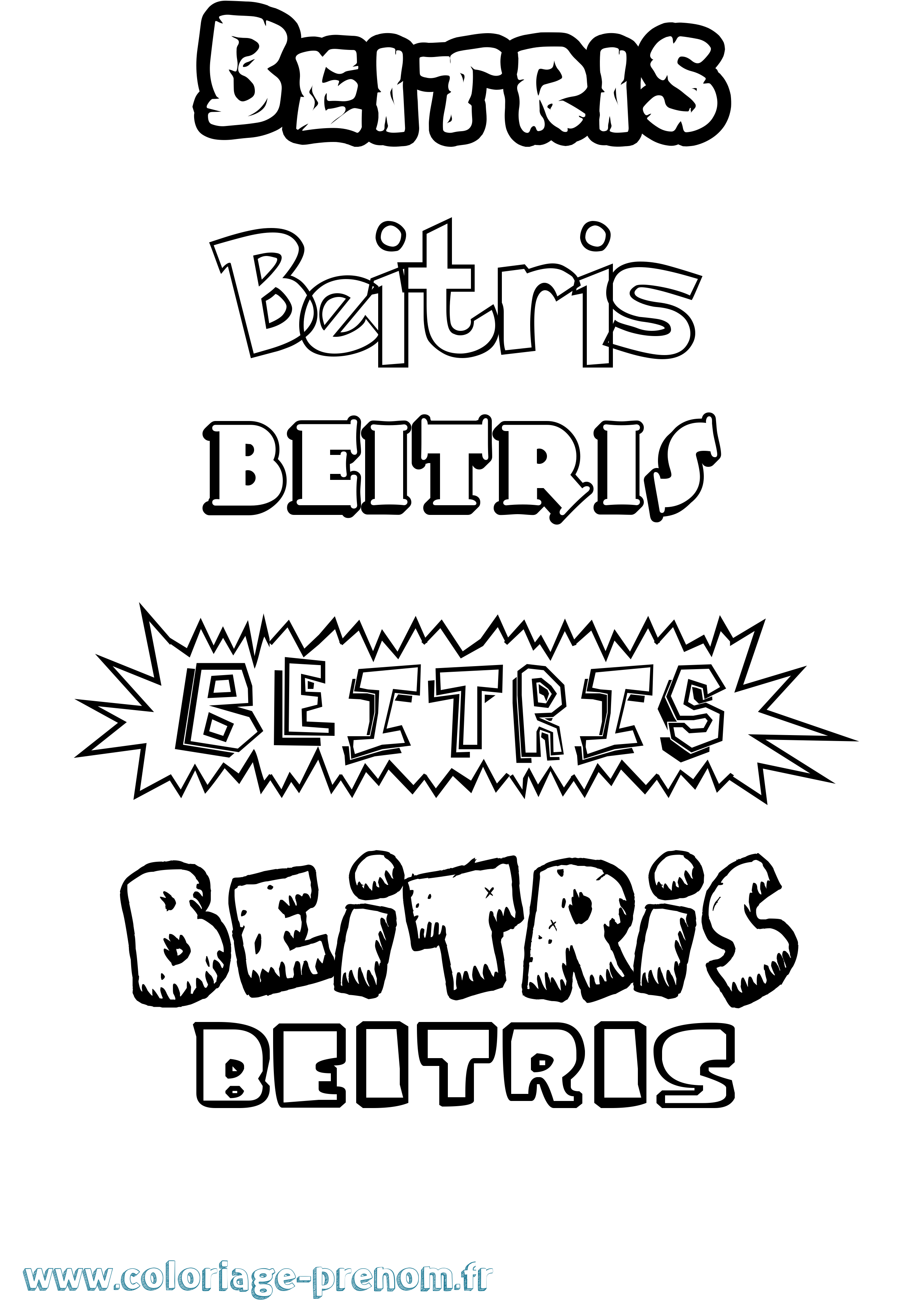 Coloriage Beitris Dessin Animé Coloriage prénom Beitris Dessin Animé