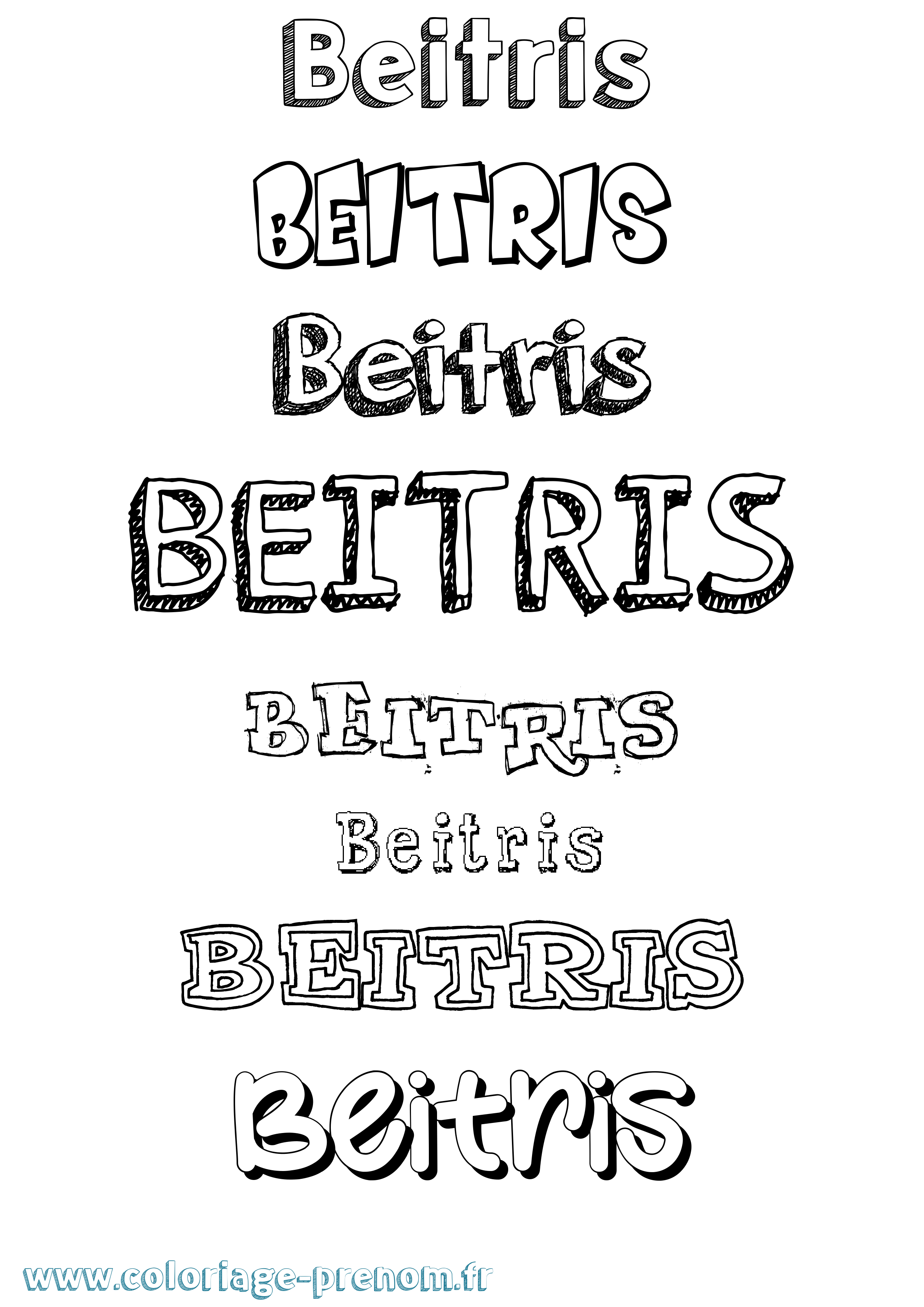 Coloriage Beitris Dessiné Coloriage prénom Beitris Dessiné