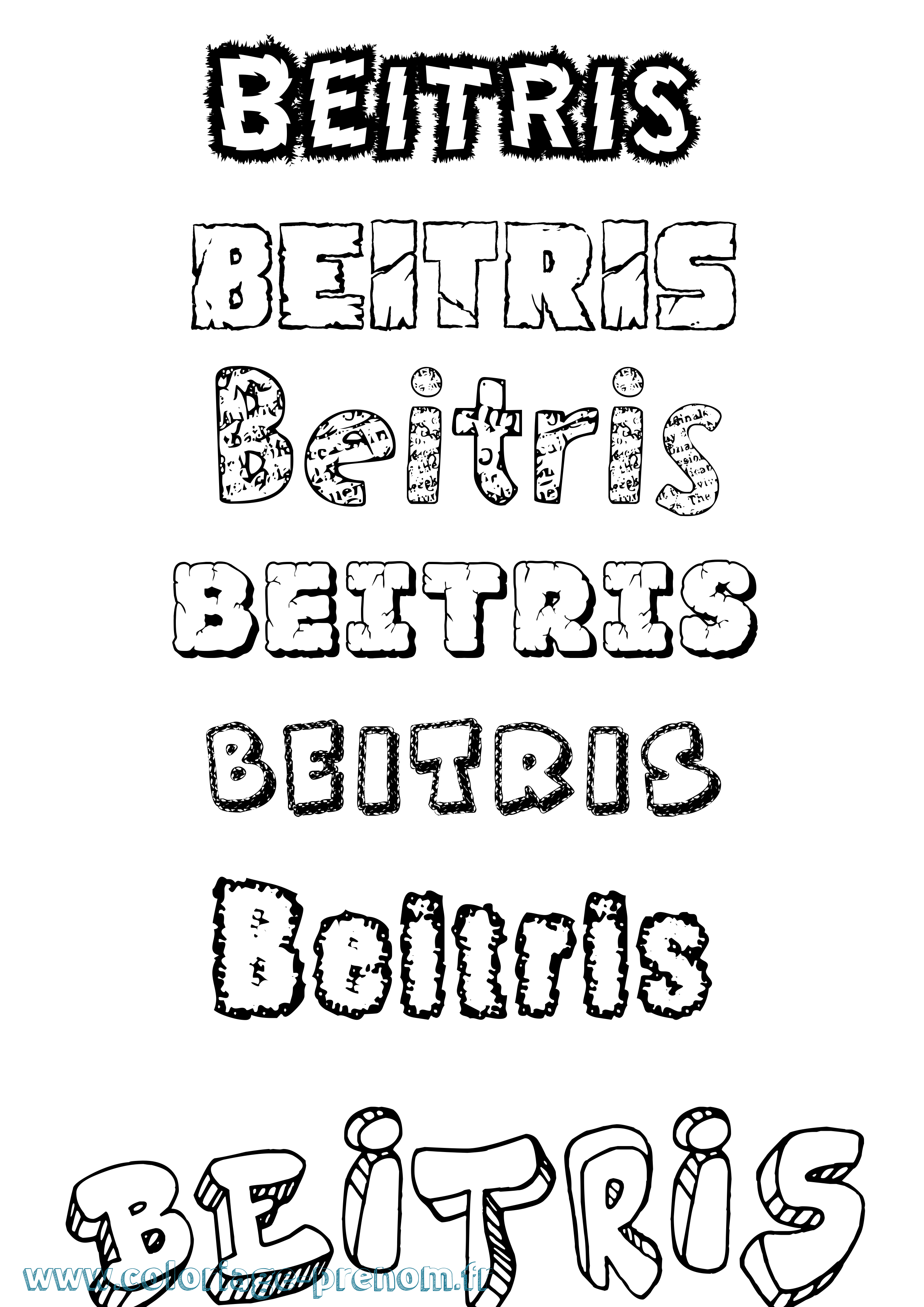 Coloriage Beitris Destructuré Coloriage prénom Beitris Destructuré