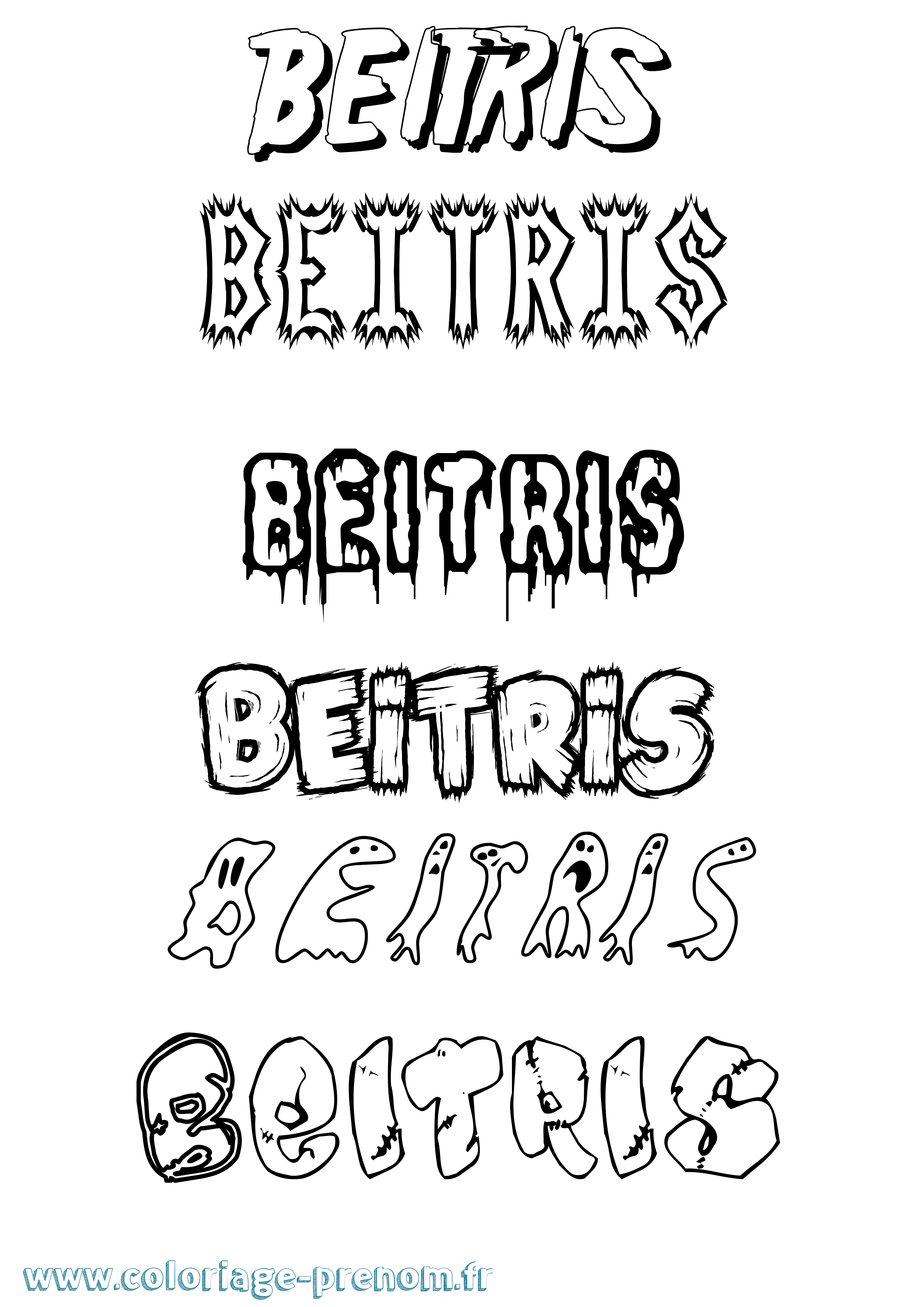 Coloriage Beitris Frisson Coloriage prénom Beitris Frisson