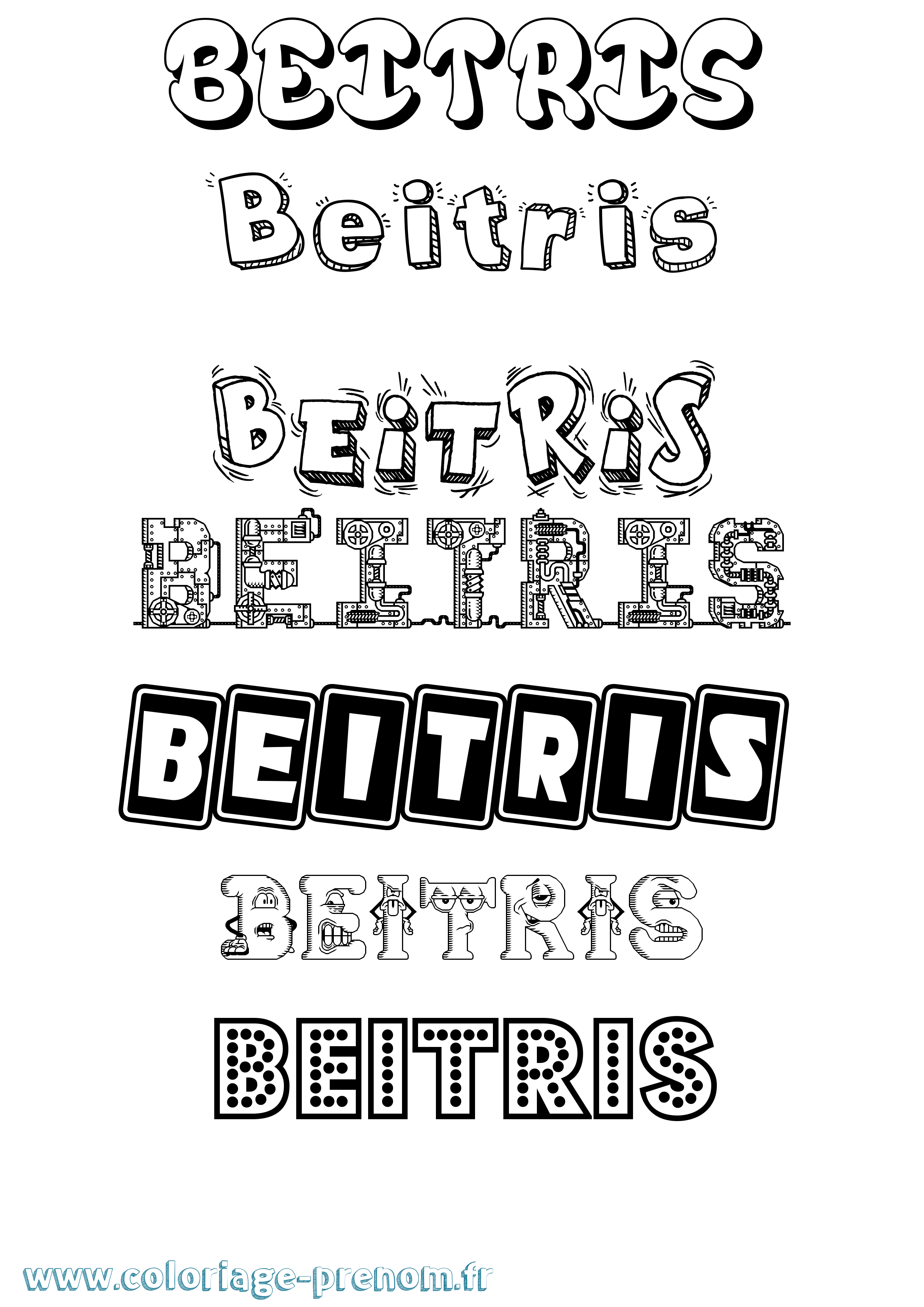 Coloriage Beitris Fun Coloriage prénom Beitris Fun