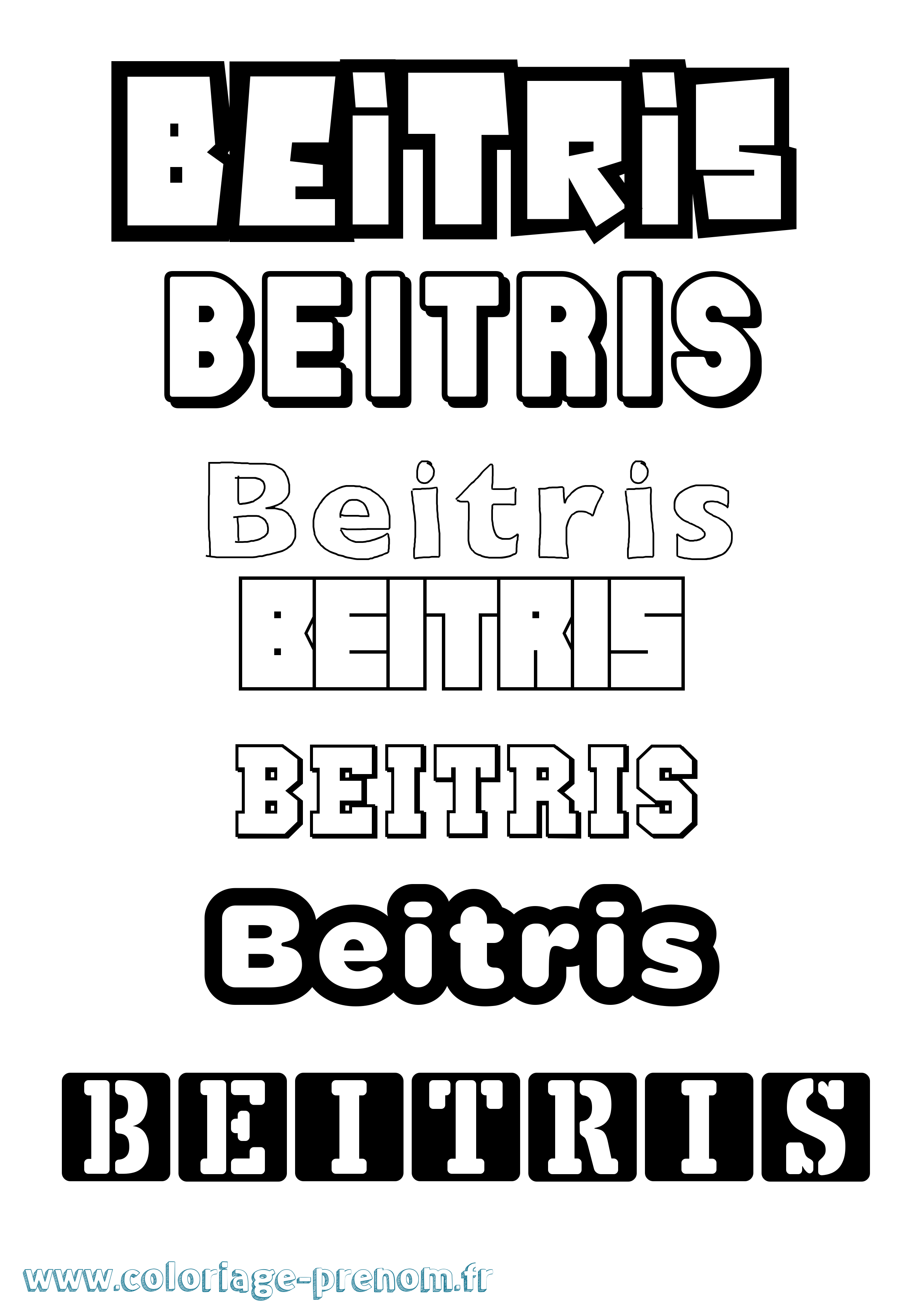 Coloriage Beitris Simple Coloriage prénom Beitris Simple