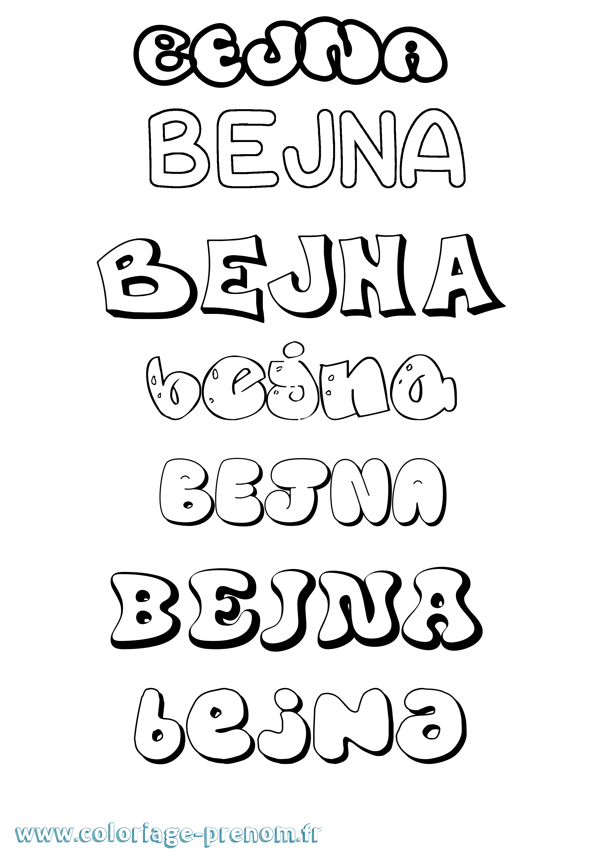 Coloriage Bejna Bubble Coloriage prénom Bejna Bubble