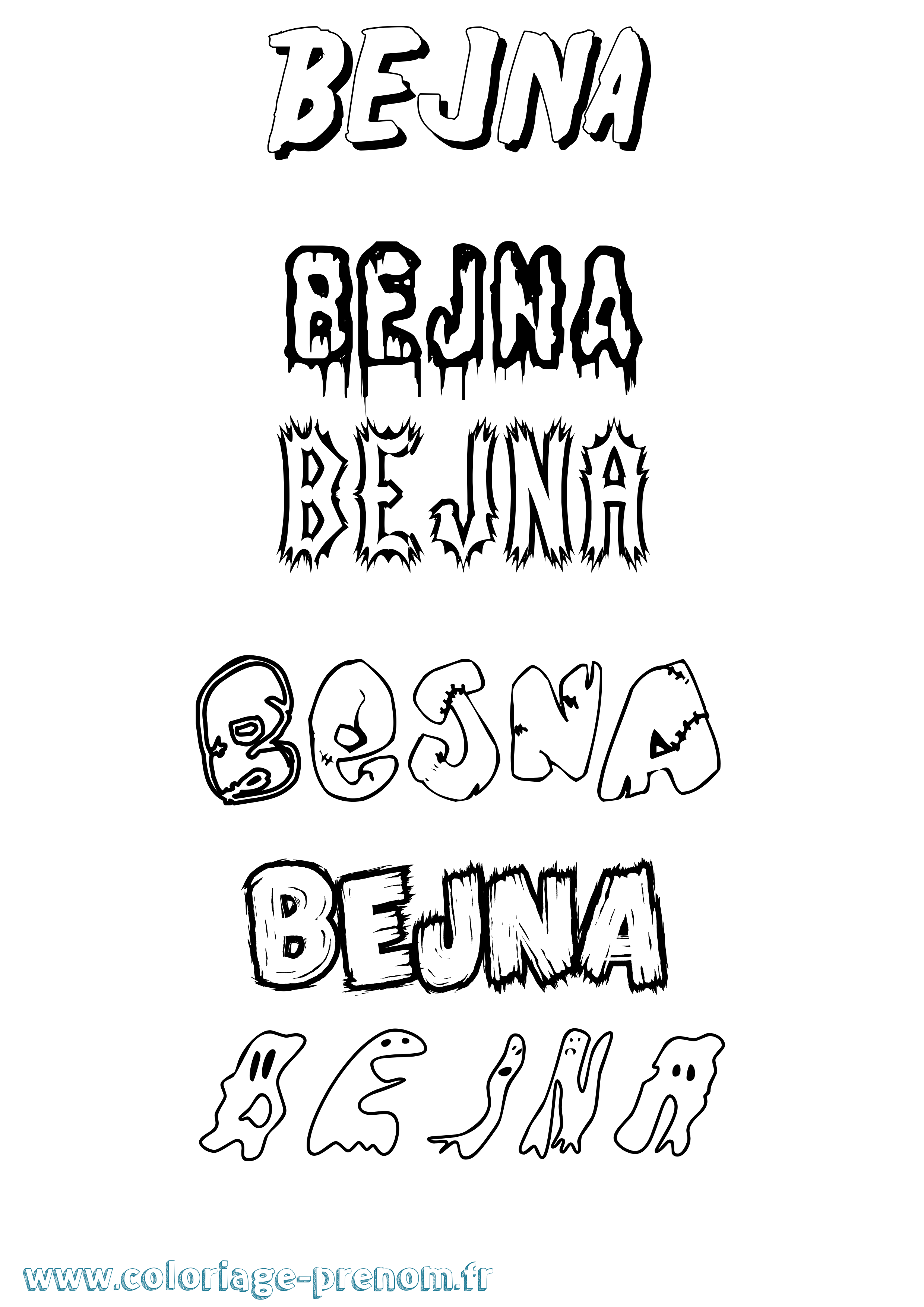 Coloriage Bejna Frisson Coloriage prénom Bejna Frisson