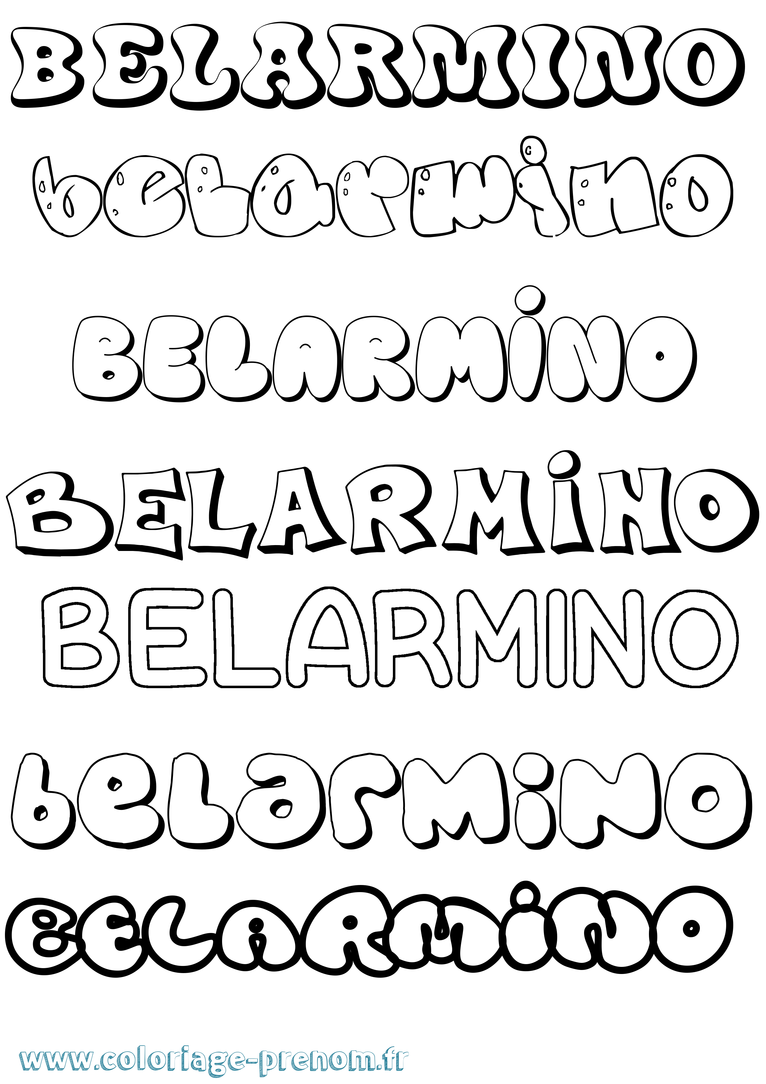 Coloriage Belarmino Bubble Coloriage prénom Belarmino Bubble