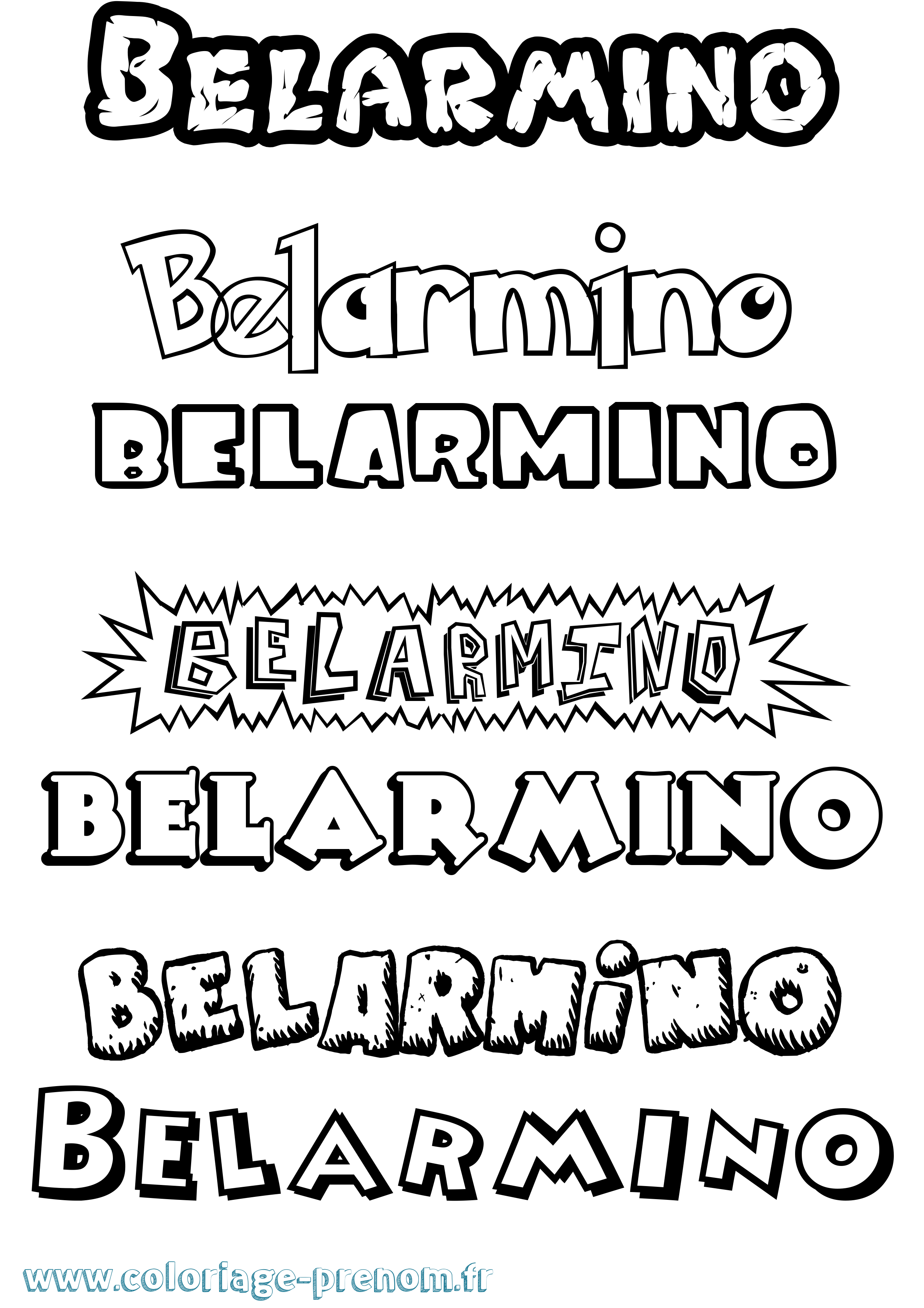 Coloriage Belarmino Dessin Animé Coloriage prénom Belarmino Dessin Animé