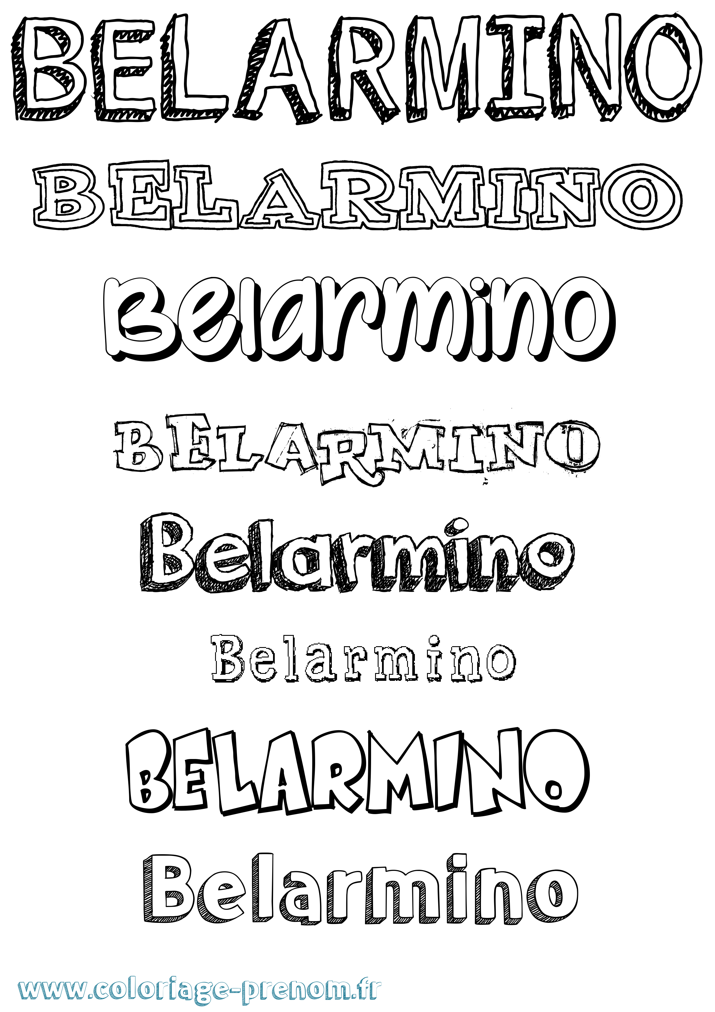 Coloriage Belarmino Dessiné Coloriage prénom Belarmino Dessiné