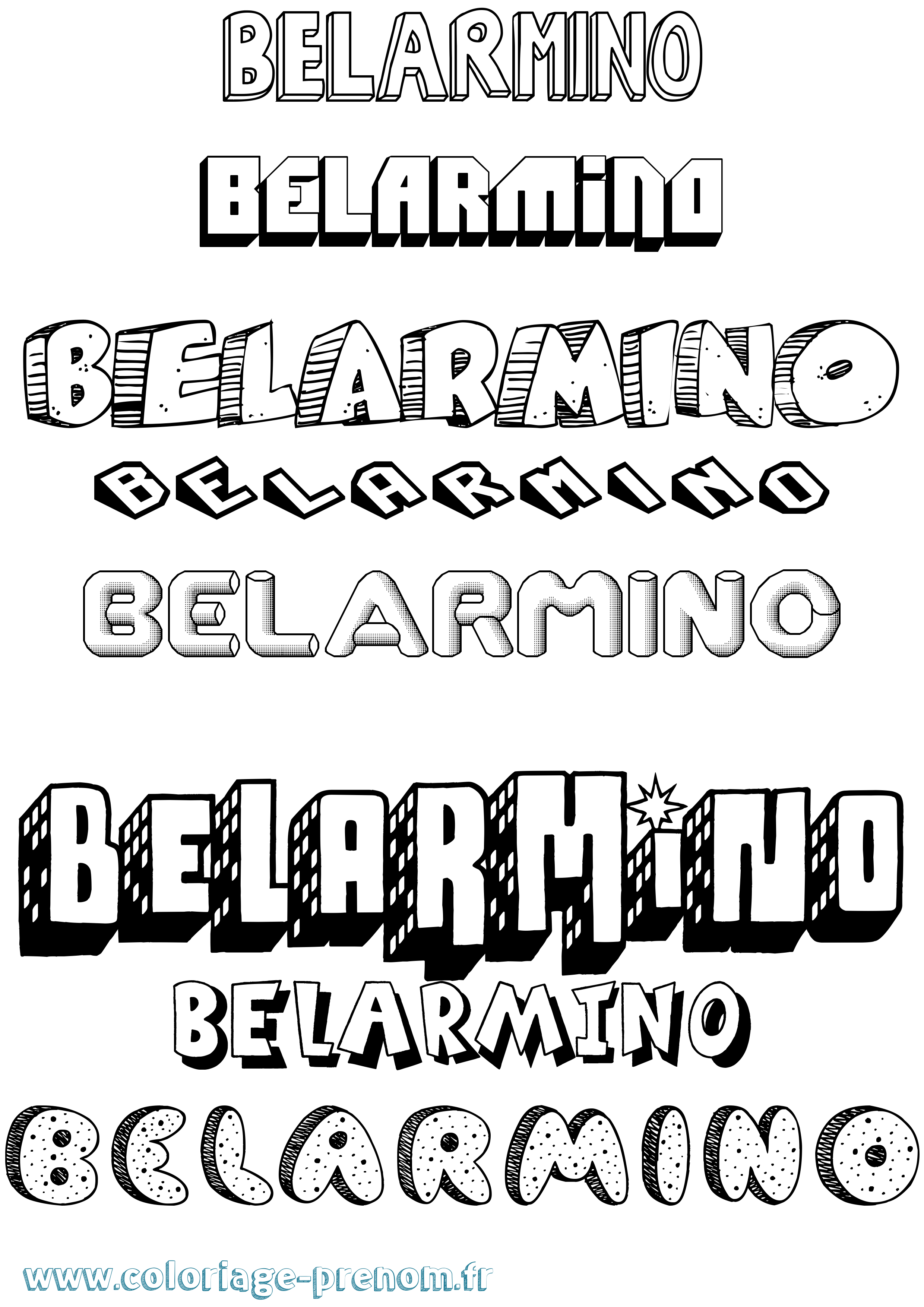 Coloriage Belarmino Effet 3D Coloriage prénom Belarmino Effet 3D