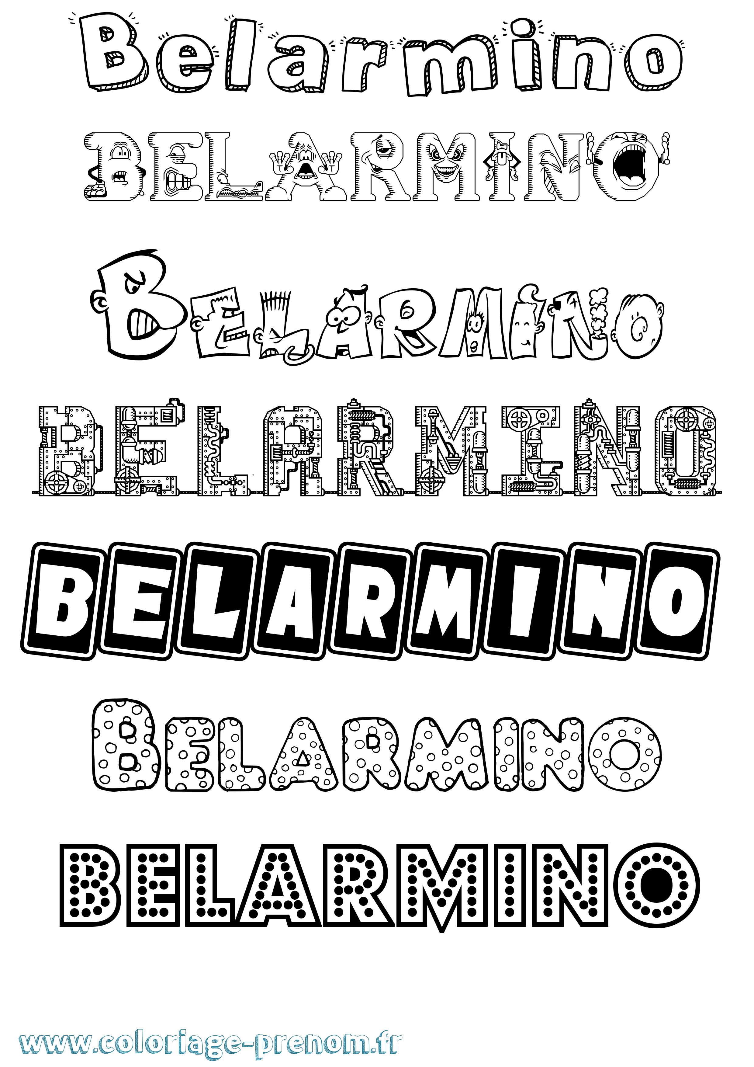 Coloriage Belarmino Fun Coloriage prénom Belarmino Fun