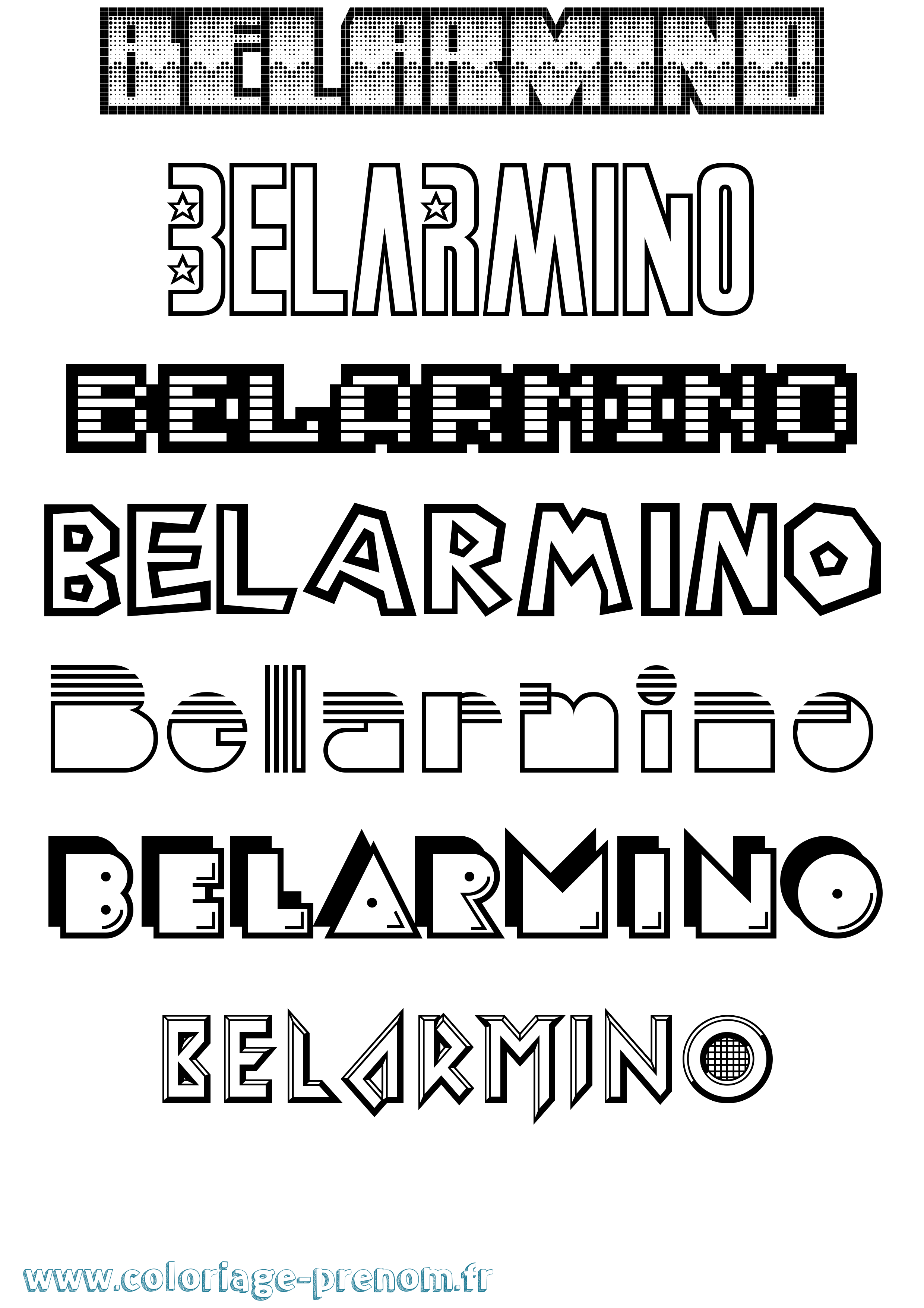 Coloriage Belarmino Jeux Vidéos Coloriage prénom Belarmino Jeux Vidéos