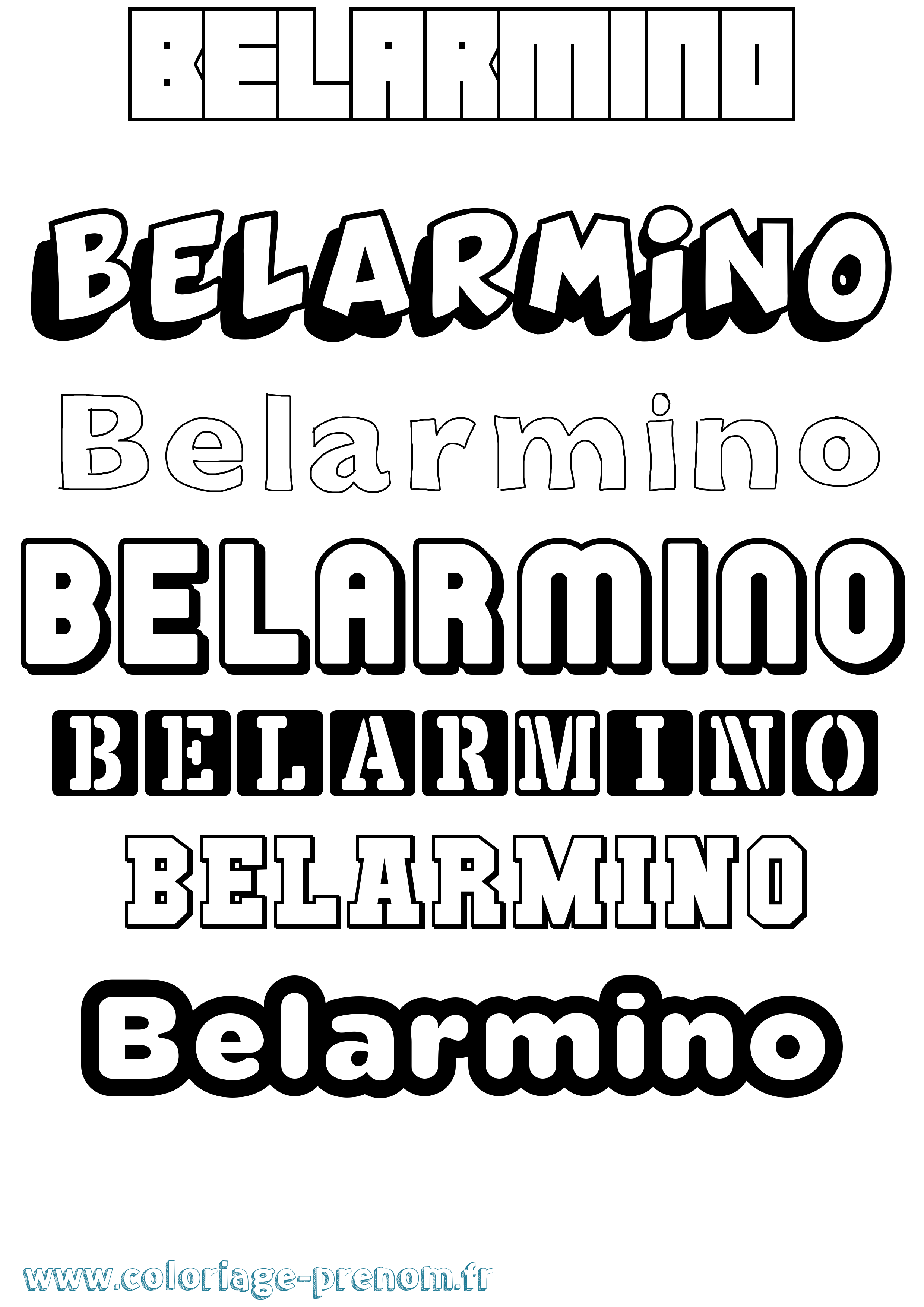 Coloriage Belarmino Simple Coloriage prénom Belarmino Simple