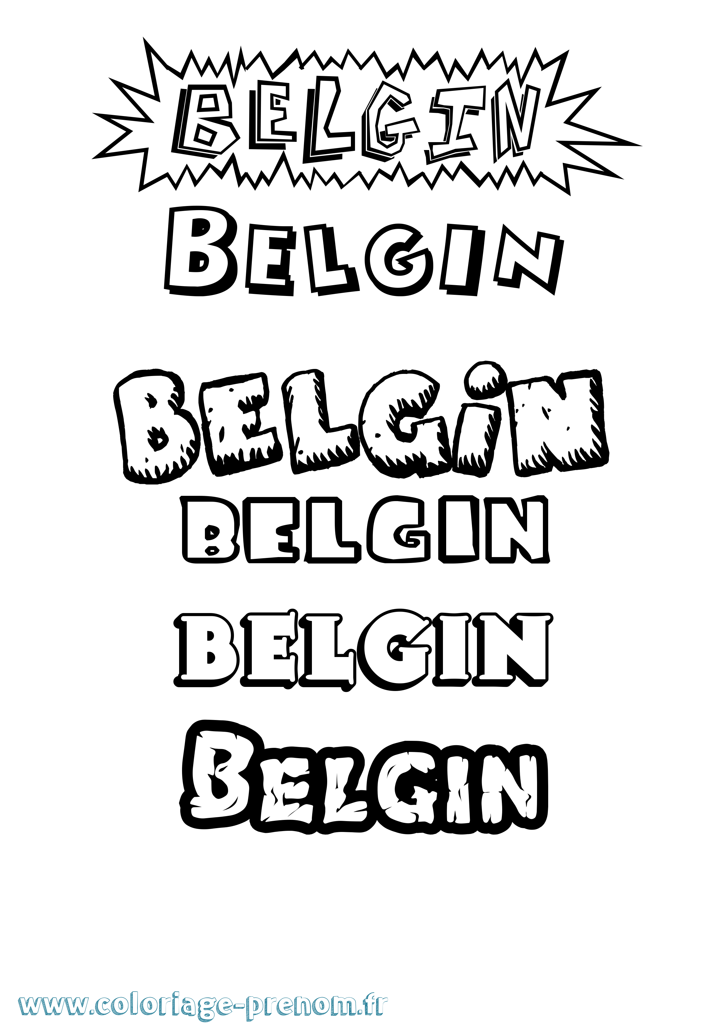 Coloriage Belgin Dessin Animé Coloriage prénom Belgin Dessin Animé