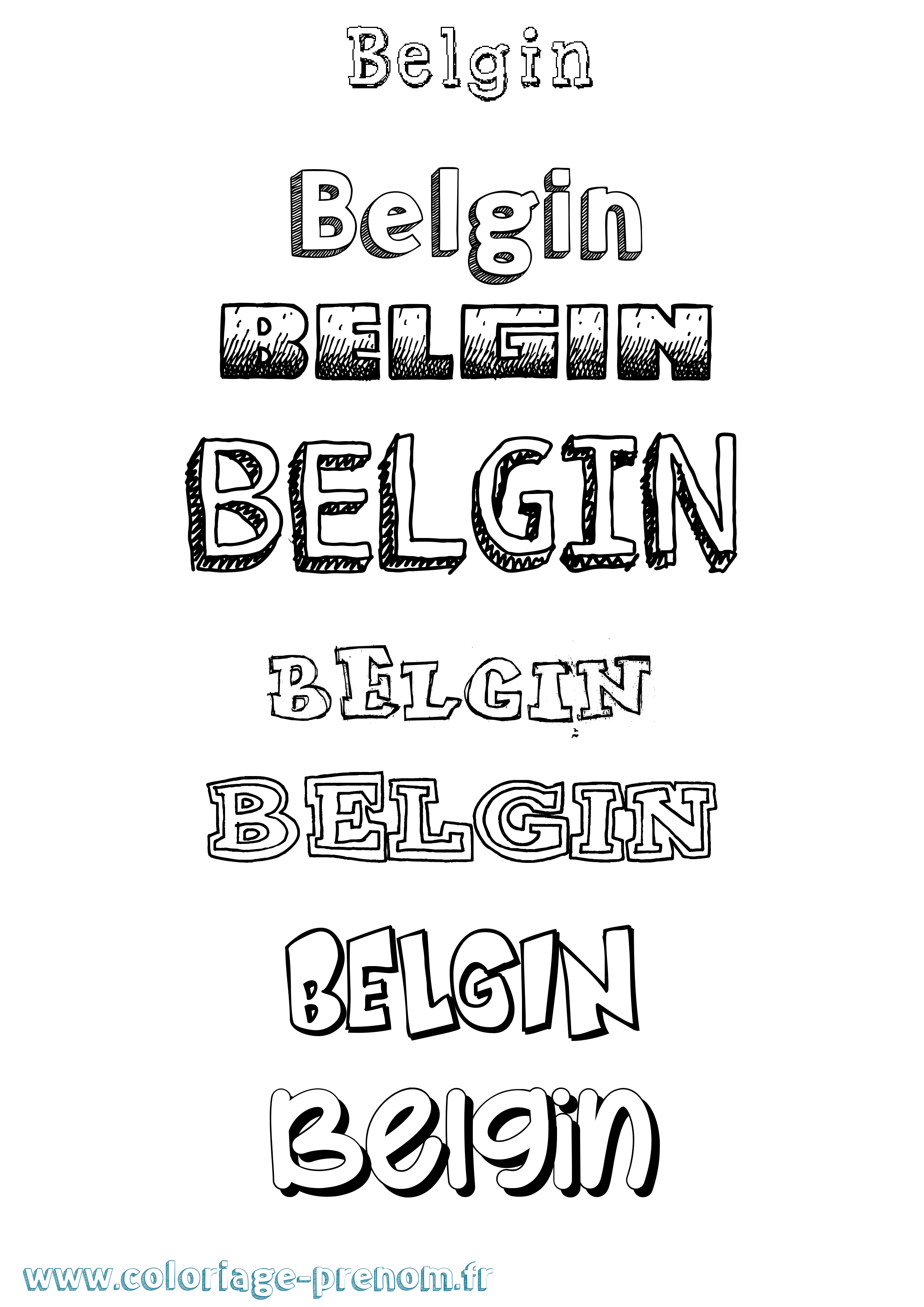 Coloriage Belgin Dessiné Coloriage prénom Belgin Dessiné