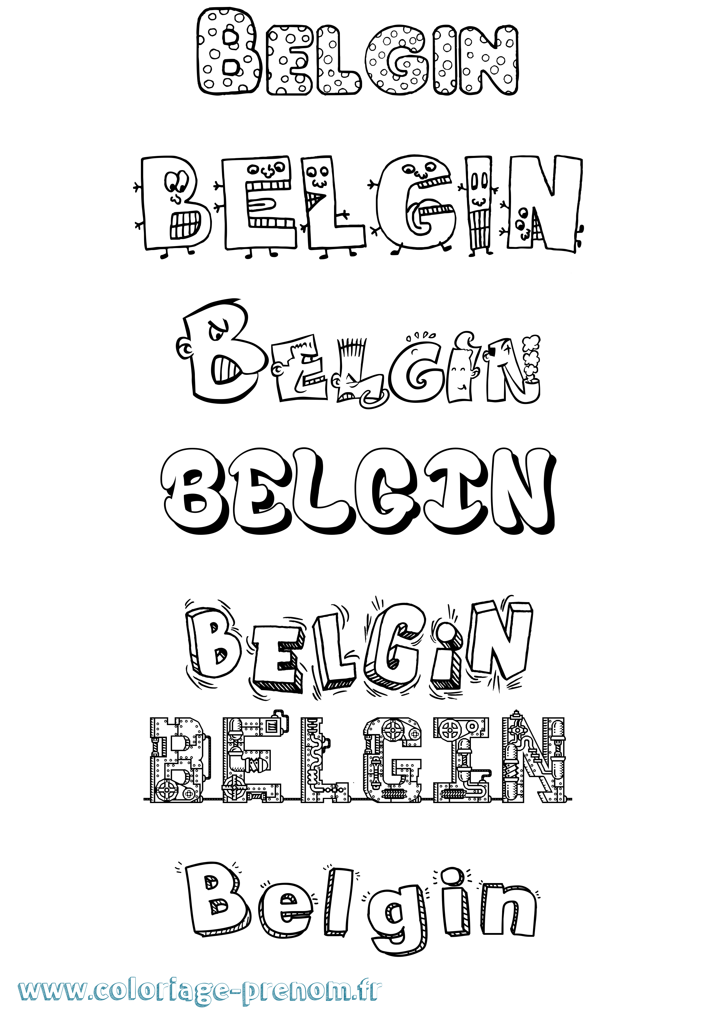 Coloriage Belgin Fun Coloriage prénom Belgin Fun