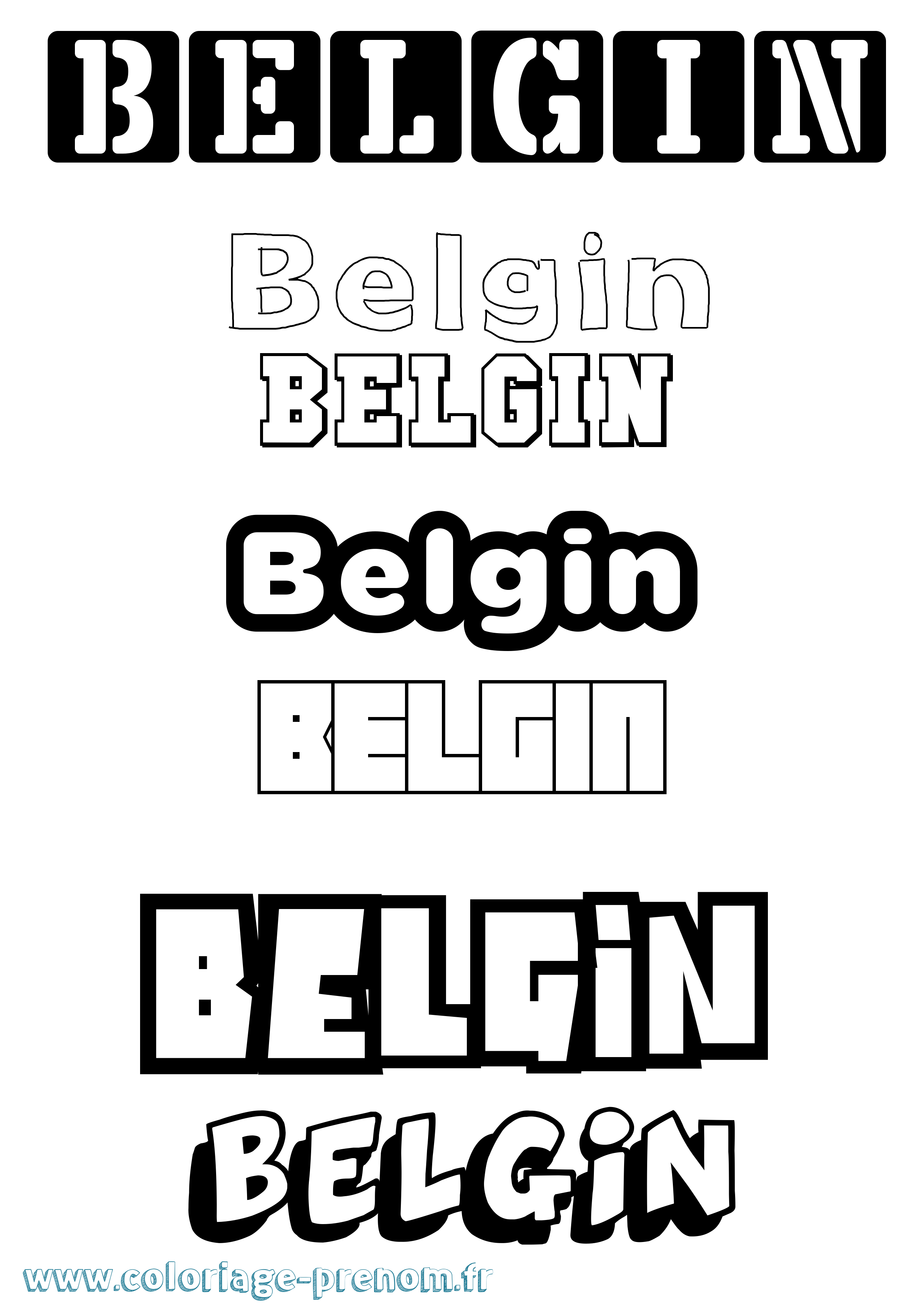 Coloriage Belgin Simple Coloriage prénom Belgin Simple
