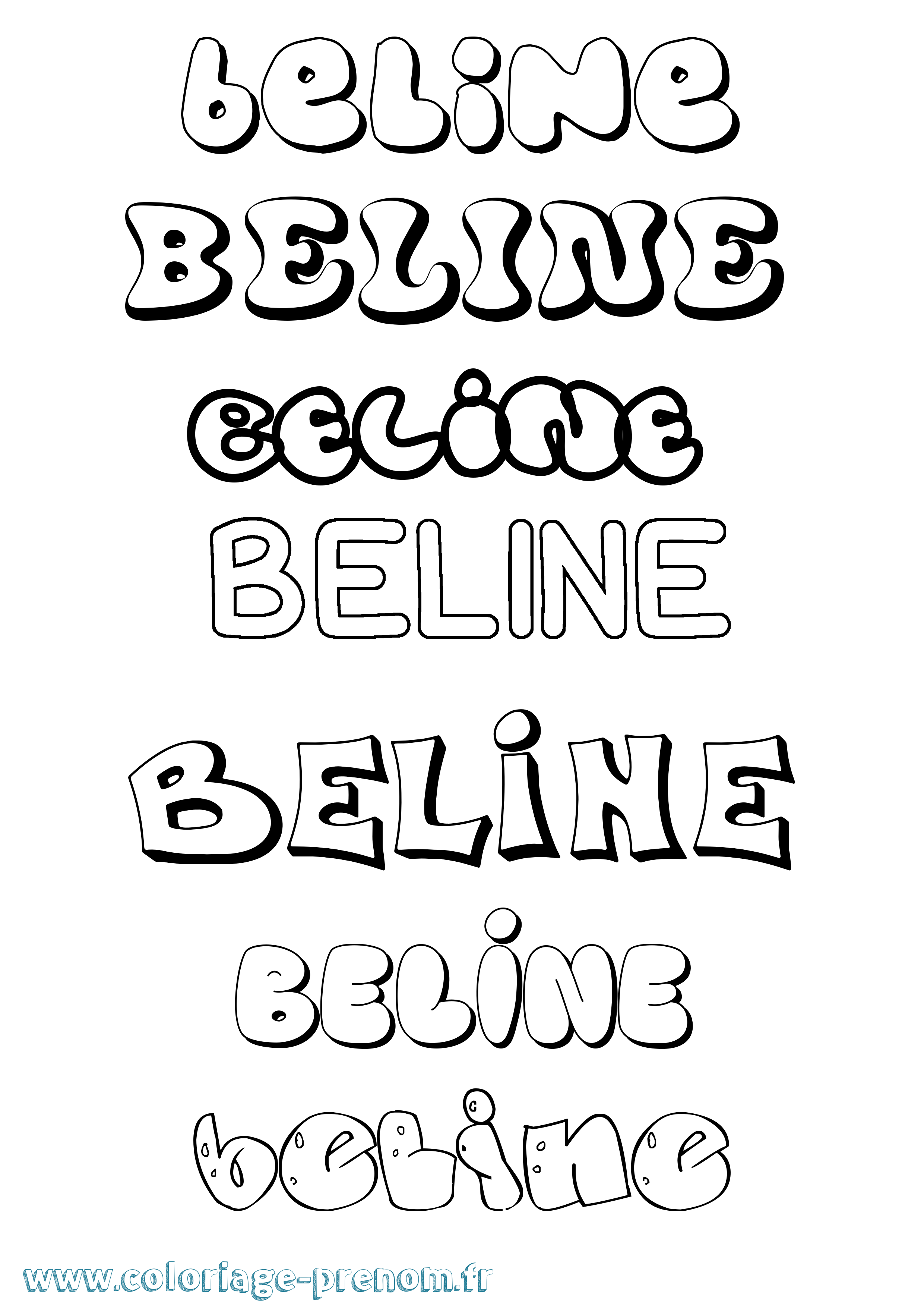 Coloriage Beline Bubble Coloriage prénom Beline Bubble