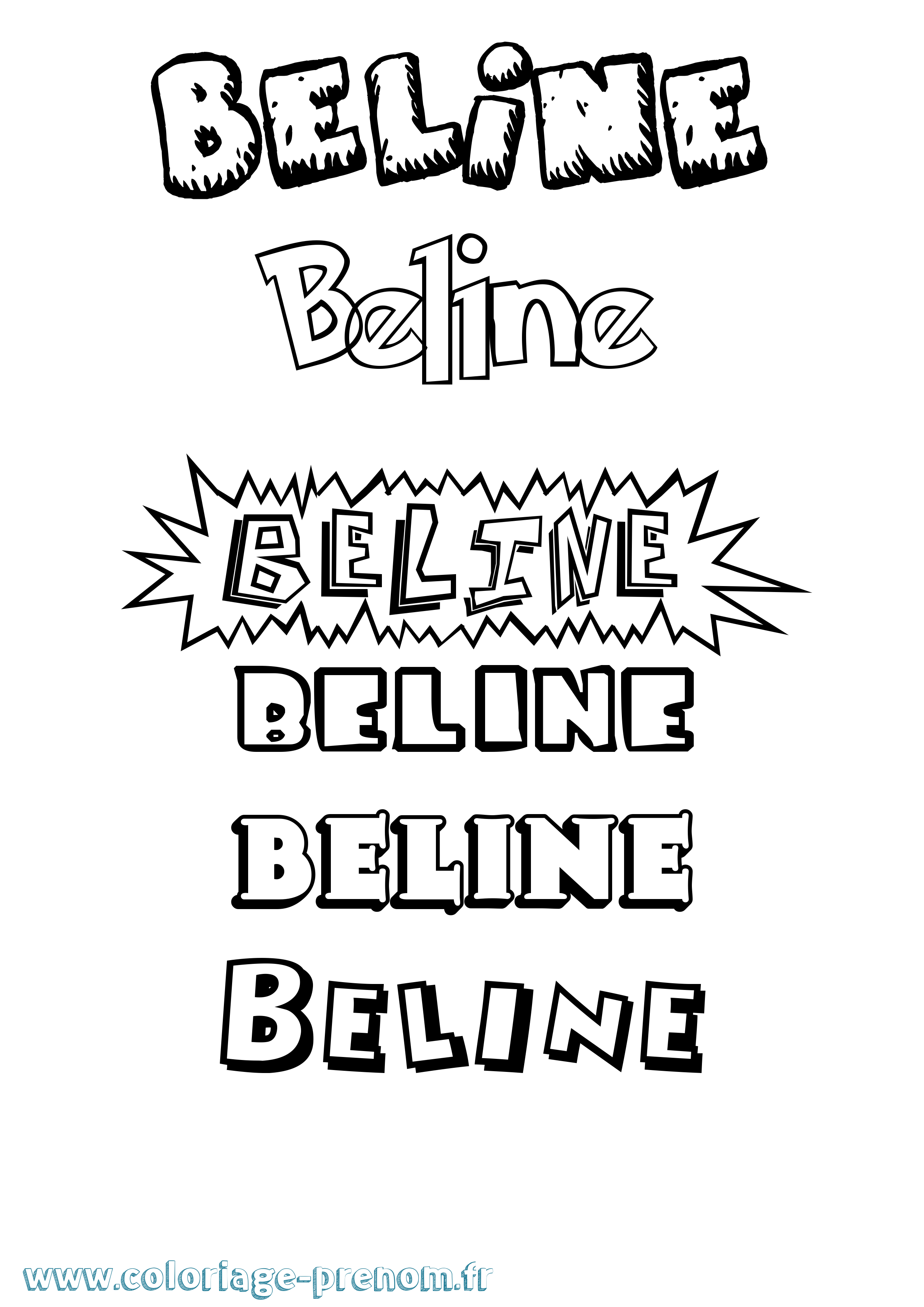Coloriage Beline Dessin Animé Coloriage prénom Beline Dessin Animé