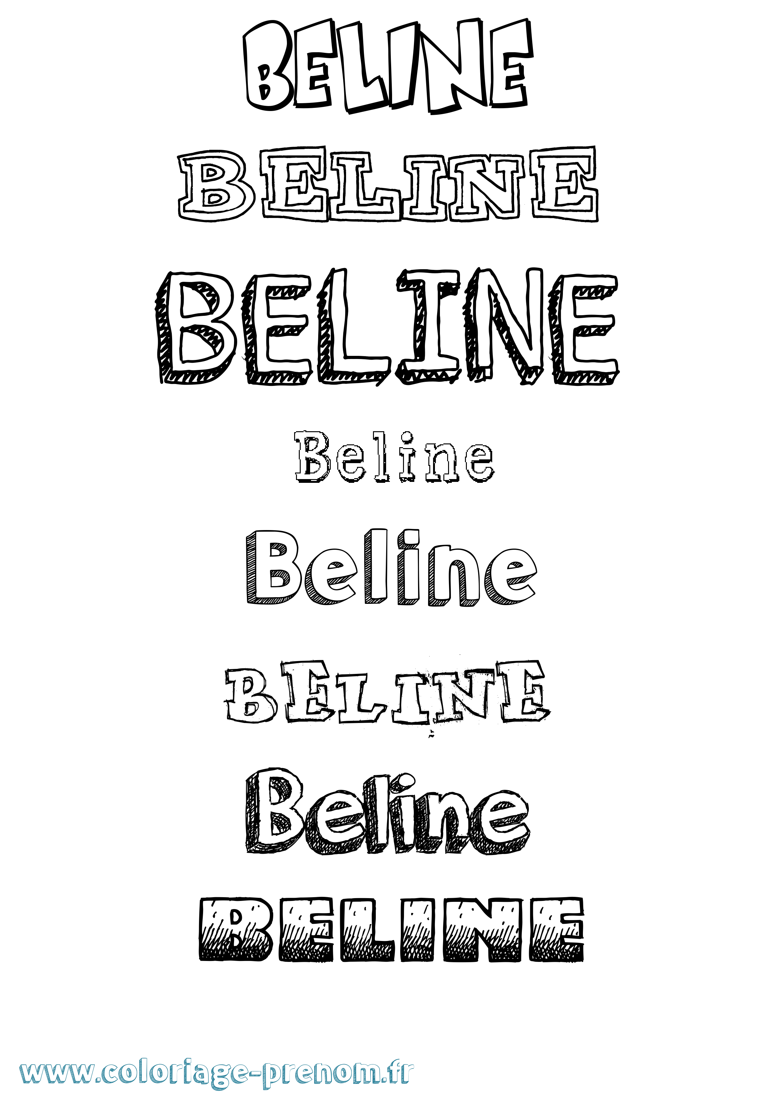 Coloriage Beline Dessiné Coloriage prénom Beline Dessiné