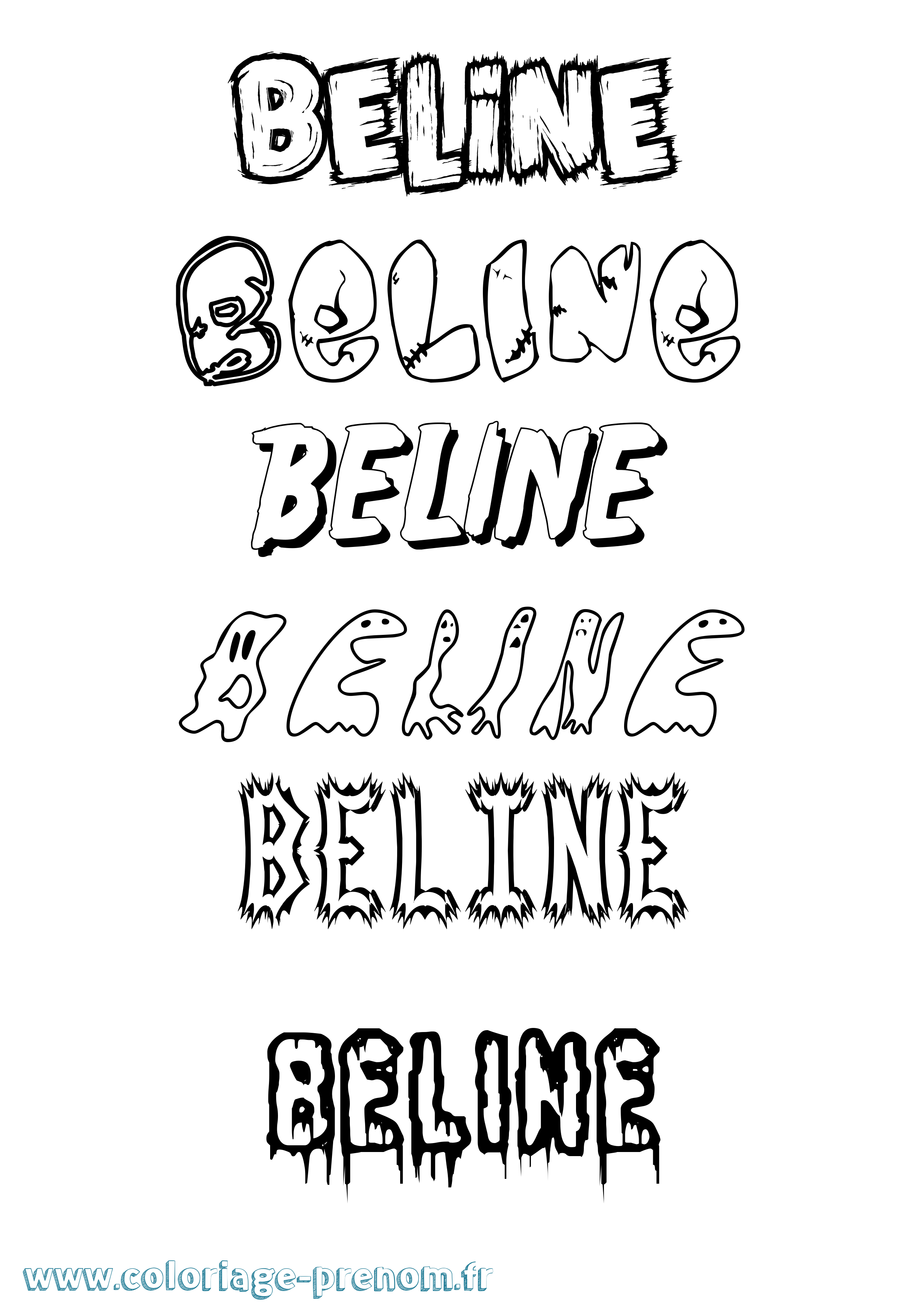 Coloriage Beline Frisson Coloriage prénom Beline Frisson