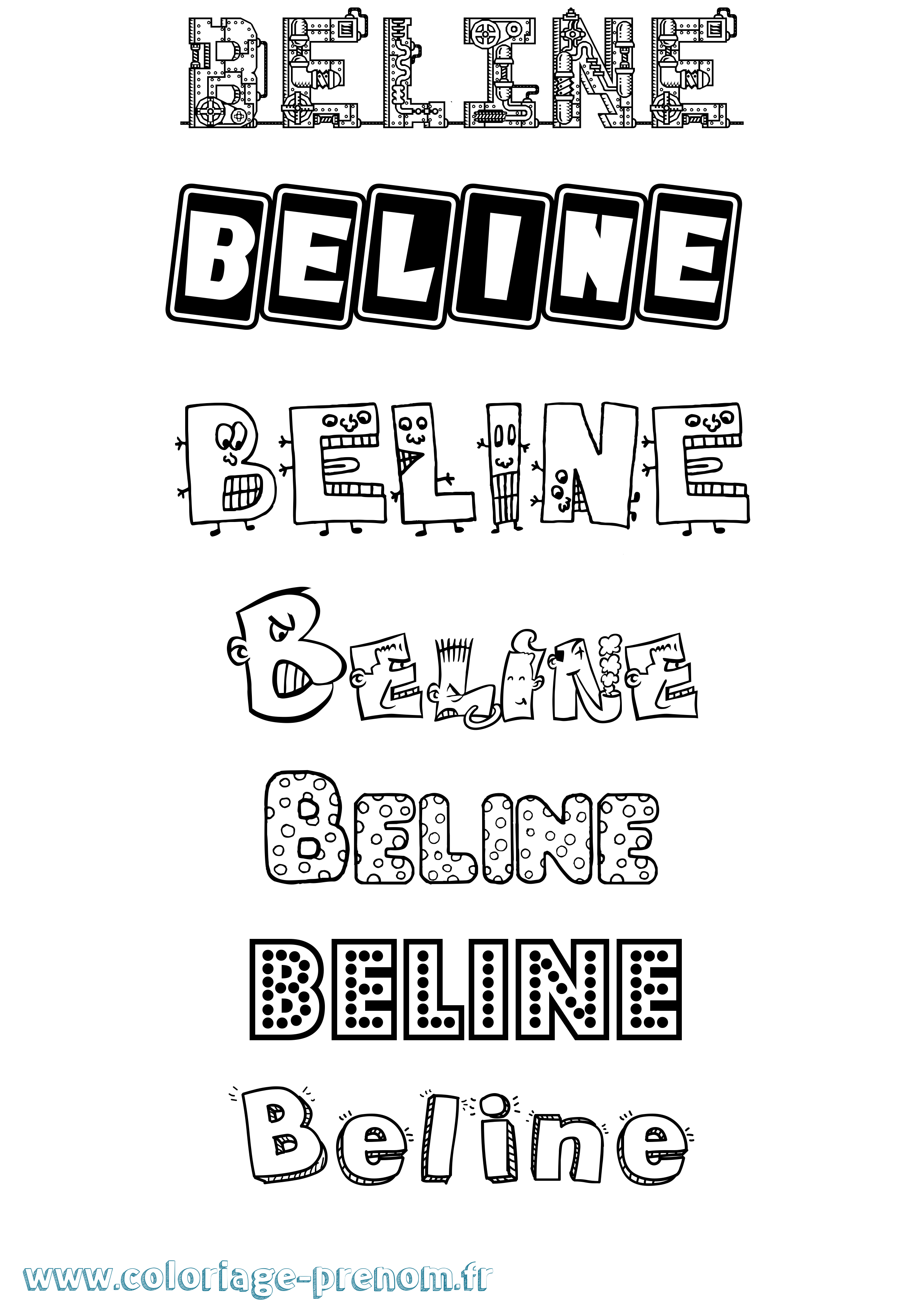 Coloriage Beline Fun Coloriage prénom Beline Fun