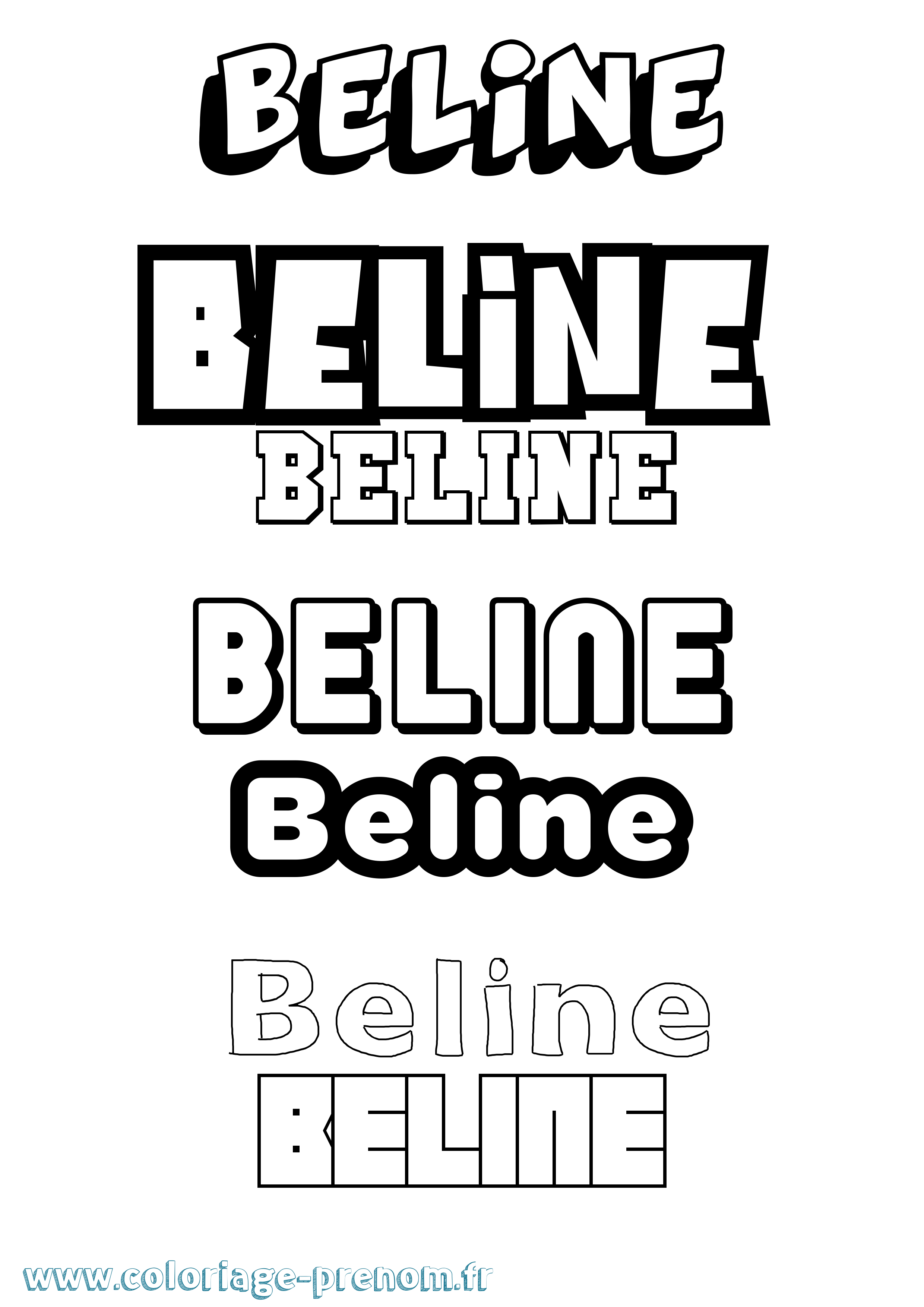 Coloriage Beline Simple Coloriage prénom Beline Simple