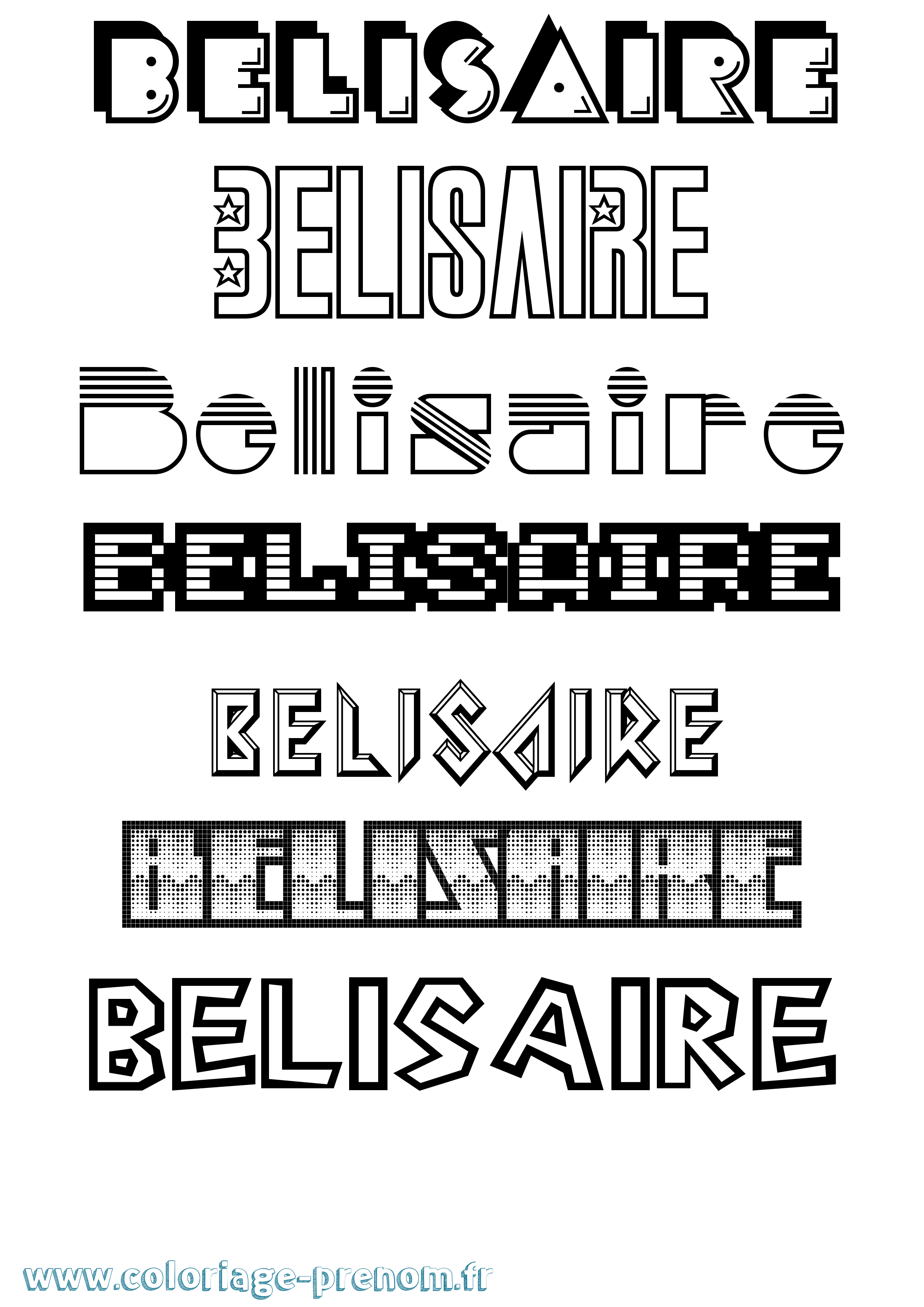 Coloriage Belisaire Jeux Vidéos Coloriage prénom Belisaire Jeux Vidéos