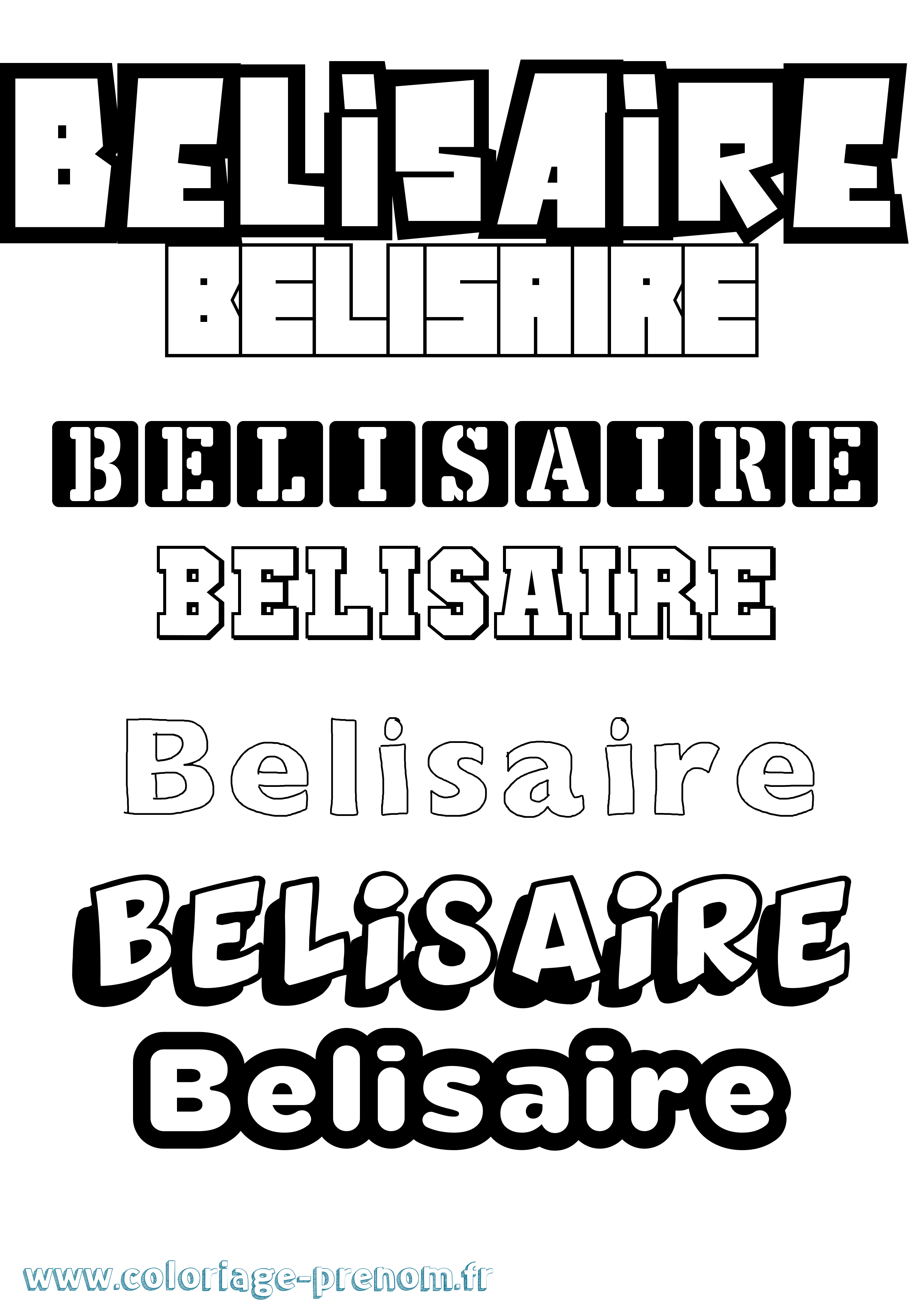 Coloriage Belisaire Simple Coloriage prénom Belisaire Simple