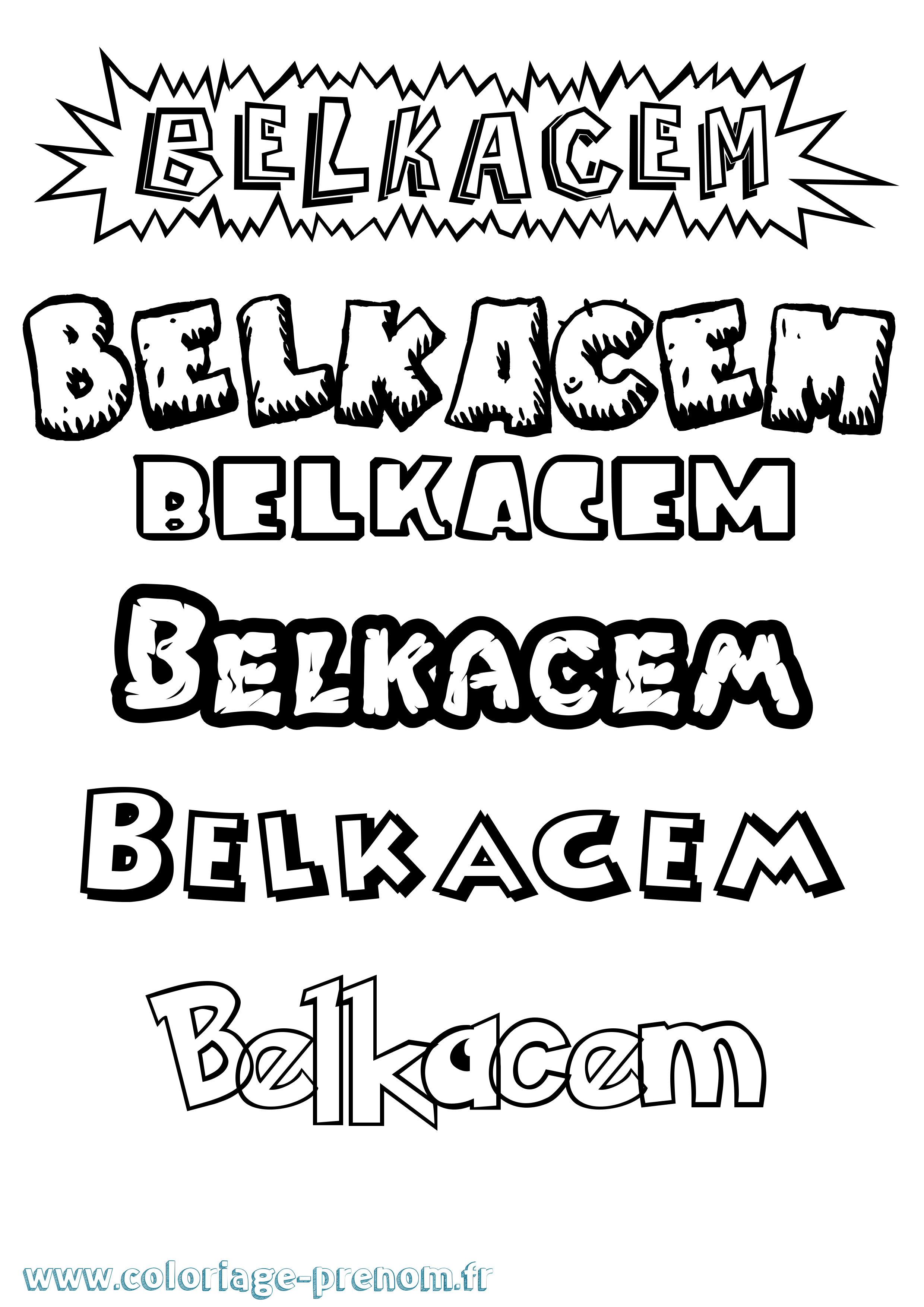 Coloriage Belkacem Dessin Animé Coloriage prénom Belkacem Dessin Animé