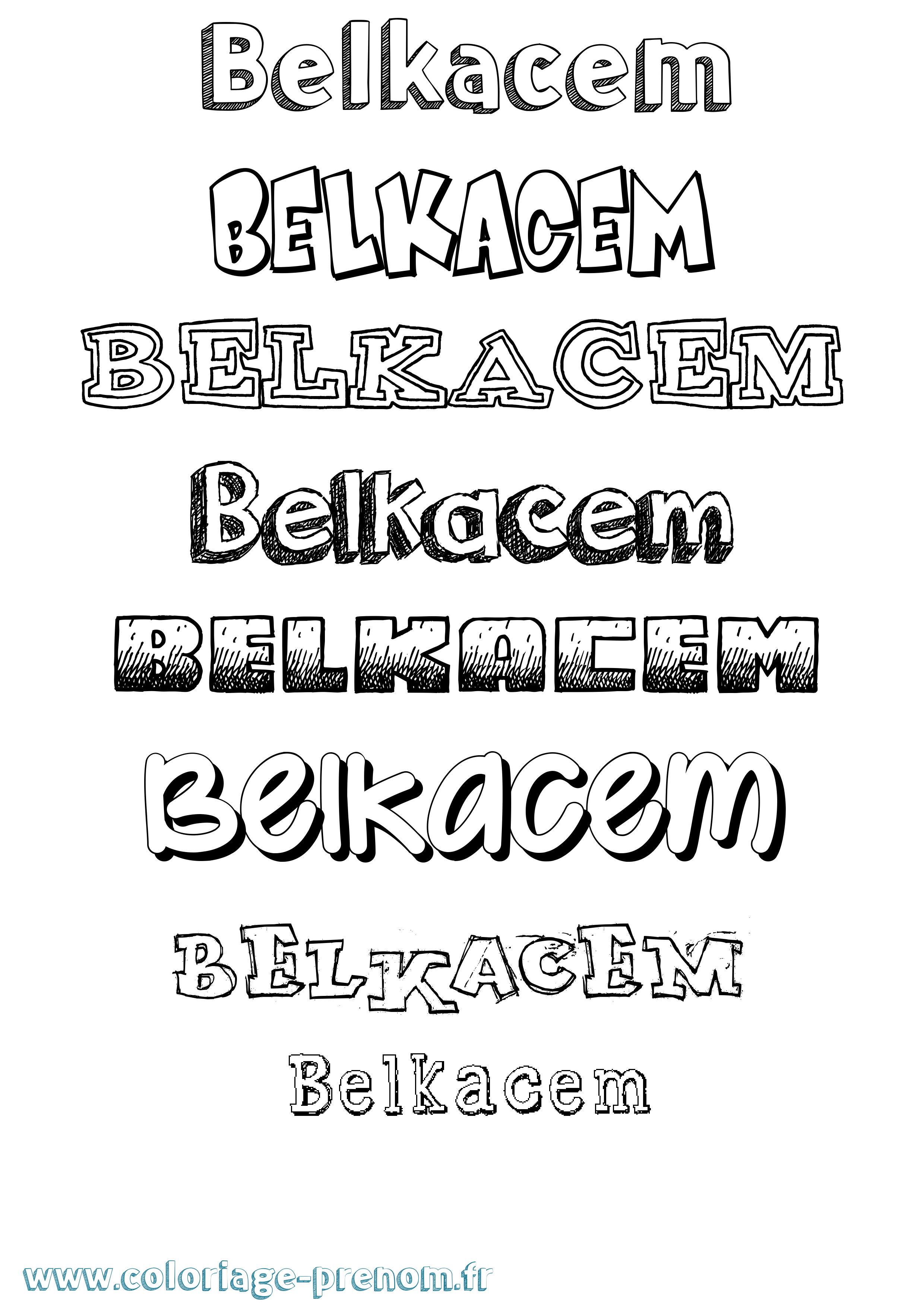 Coloriage Belkacem Dessiné Coloriage prénom Belkacem Dessiné