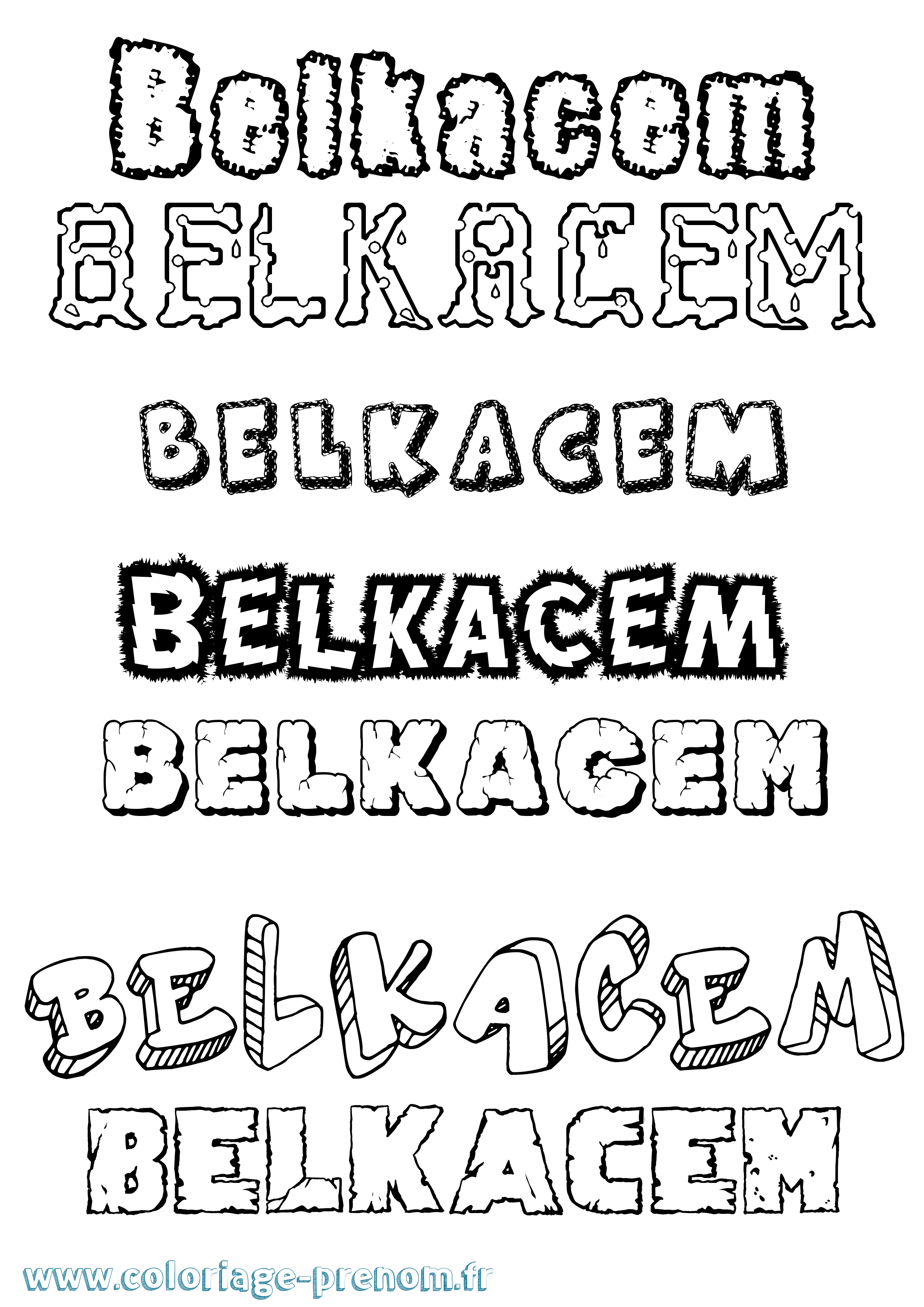 Coloriage Belkacem Destructuré Coloriage prénom Belkacem Destructuré