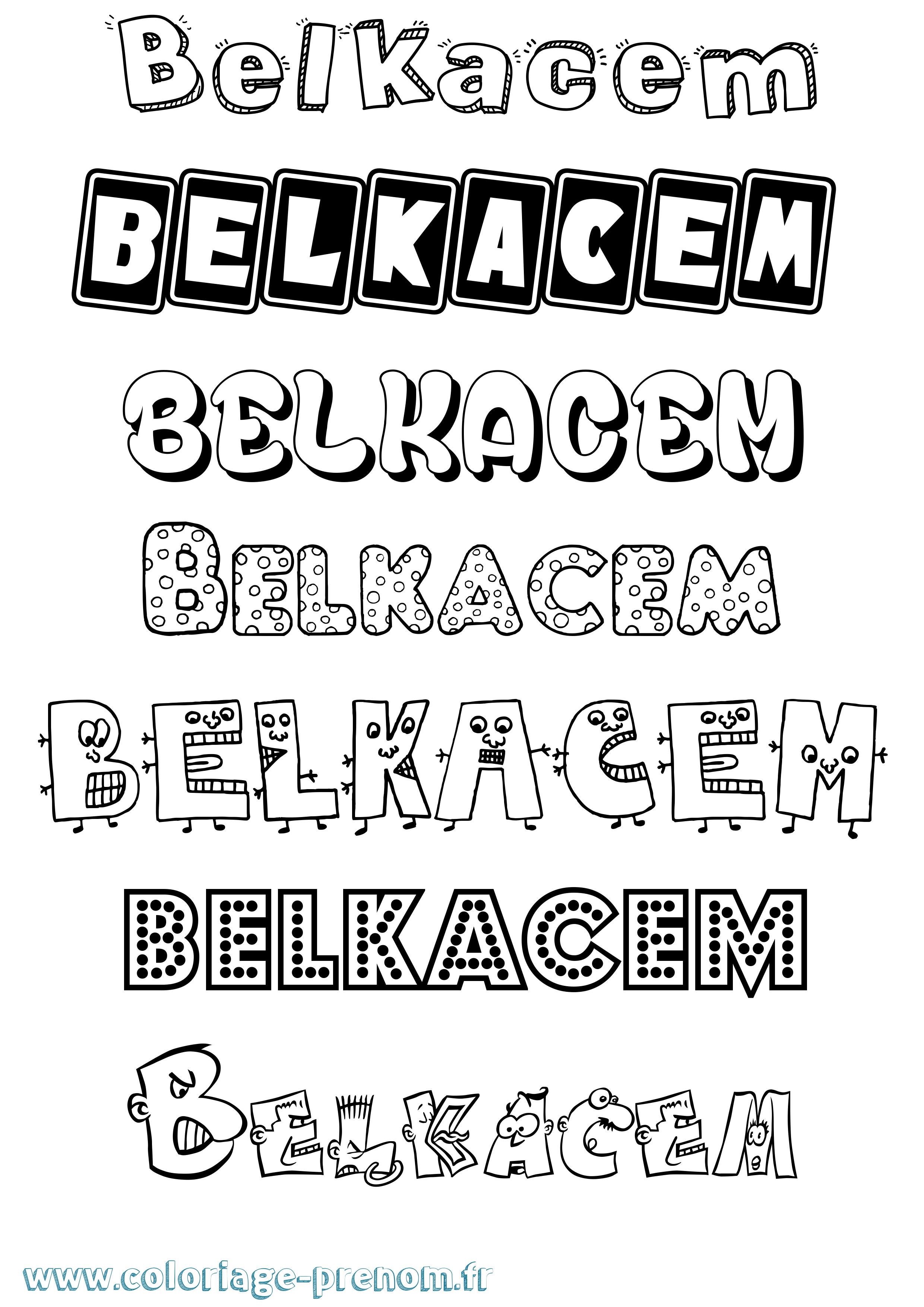 Coloriage Belkacem Fun Coloriage prénom Belkacem Fun