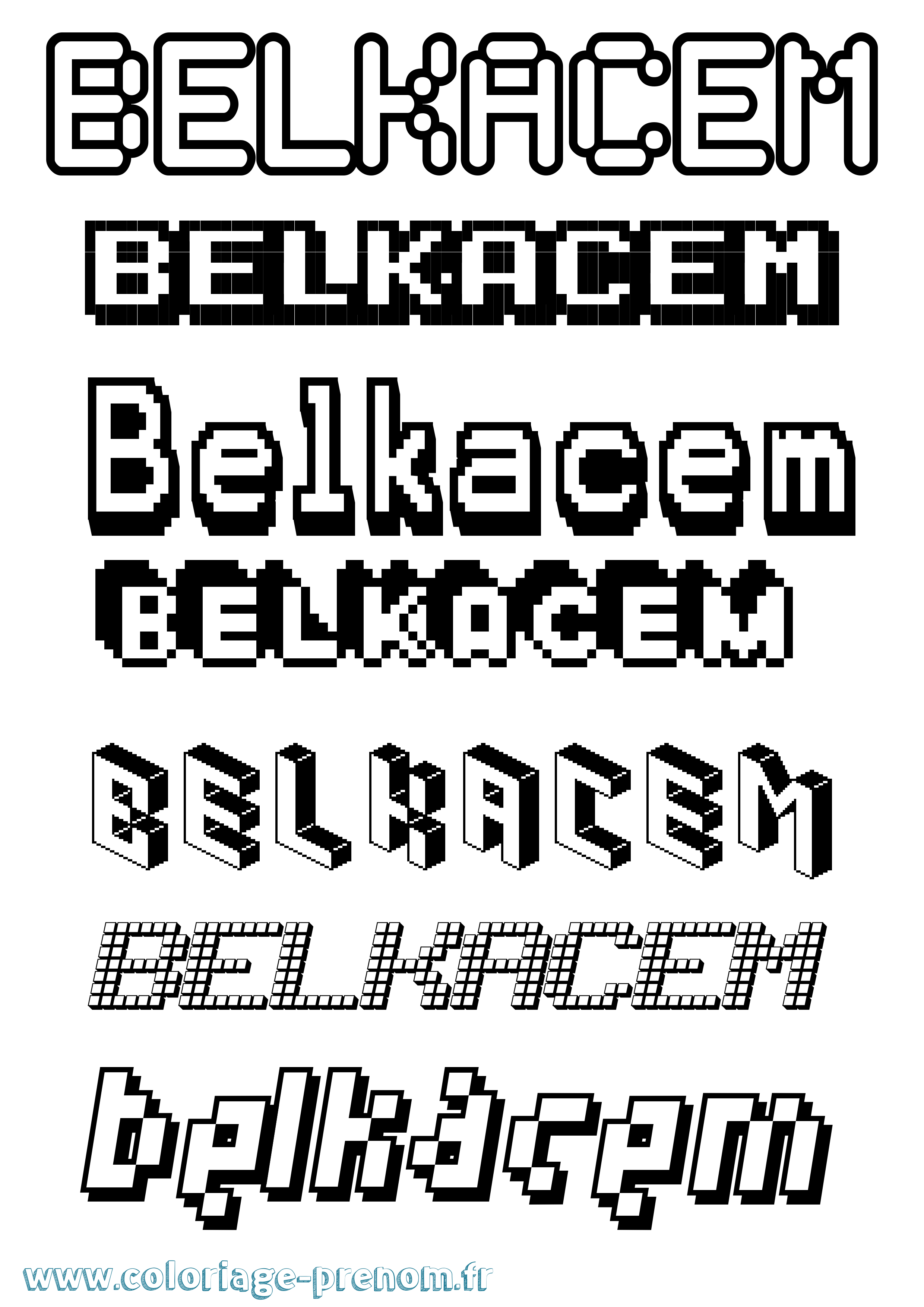 Coloriage Belkacem Pixel Coloriage prénom Belkacem Pixel