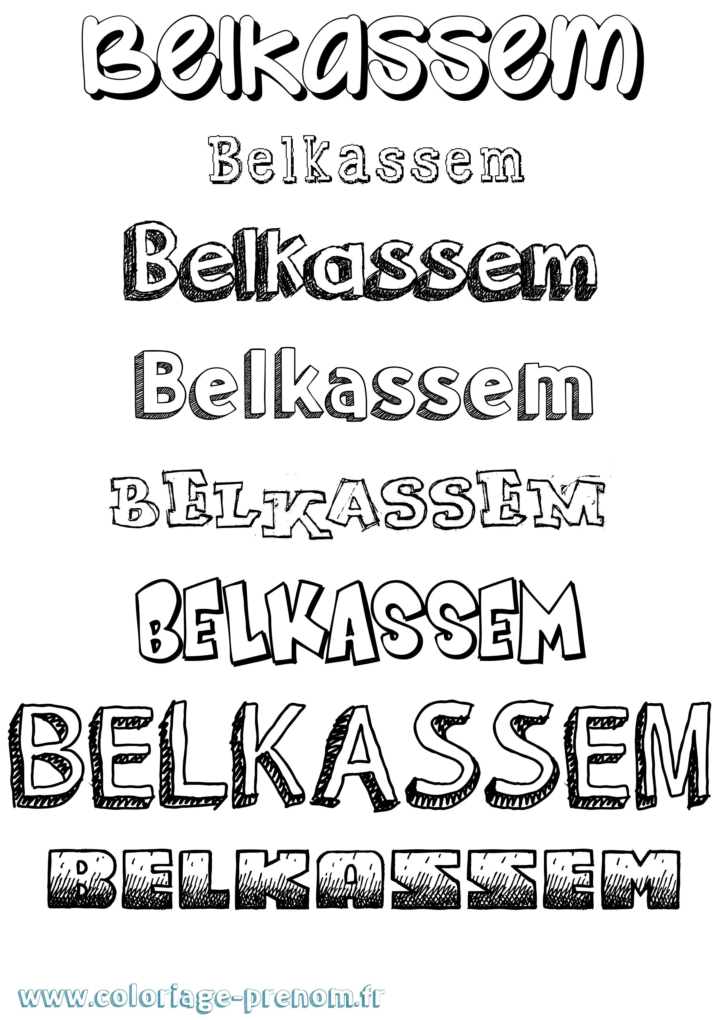 Coloriage Belkassem Dessiné Coloriage prénom Belkassem Dessiné