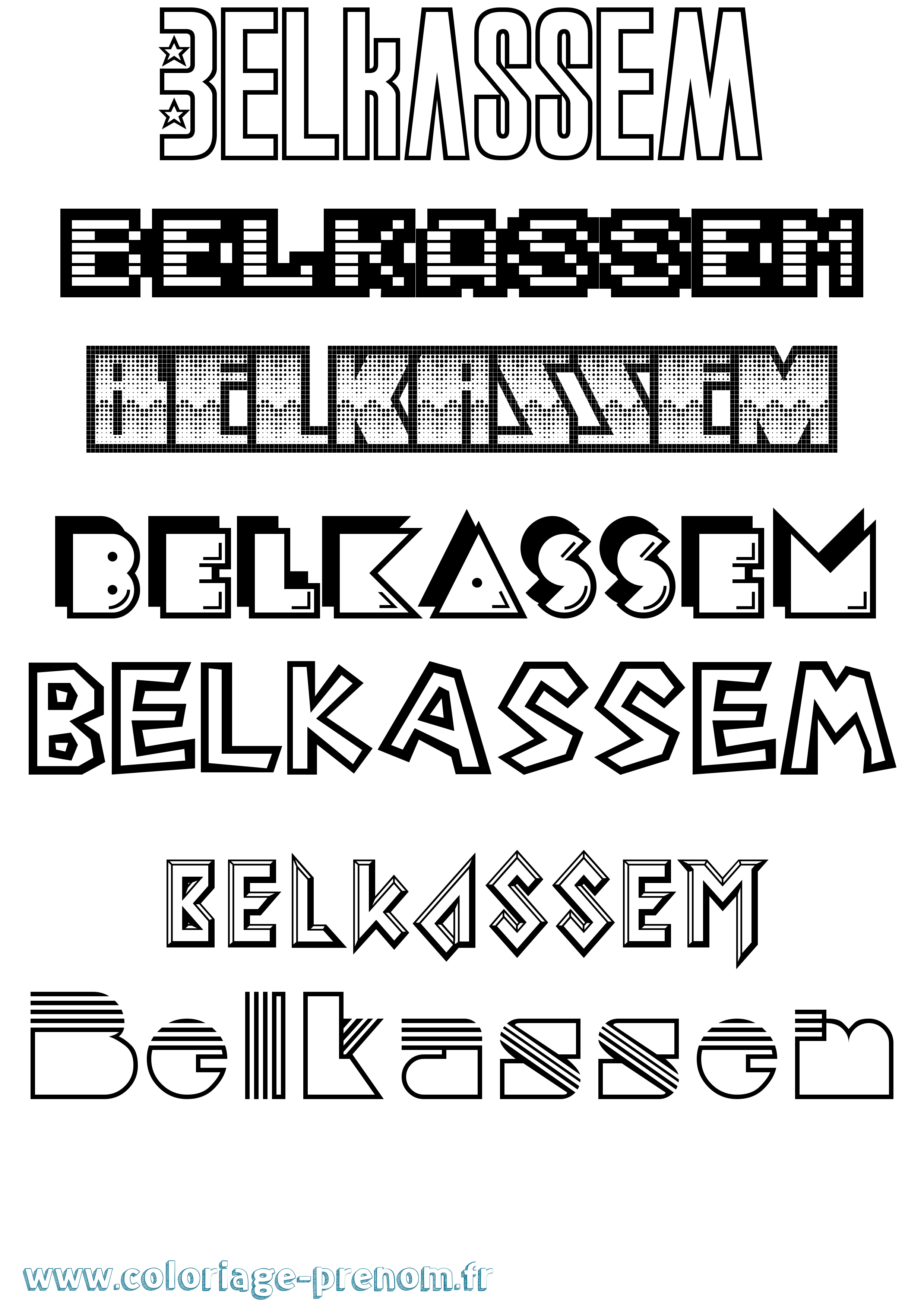 Coloriage Belkassem Jeux Vidéos Coloriage prénom Belkassem Jeux Vidéos