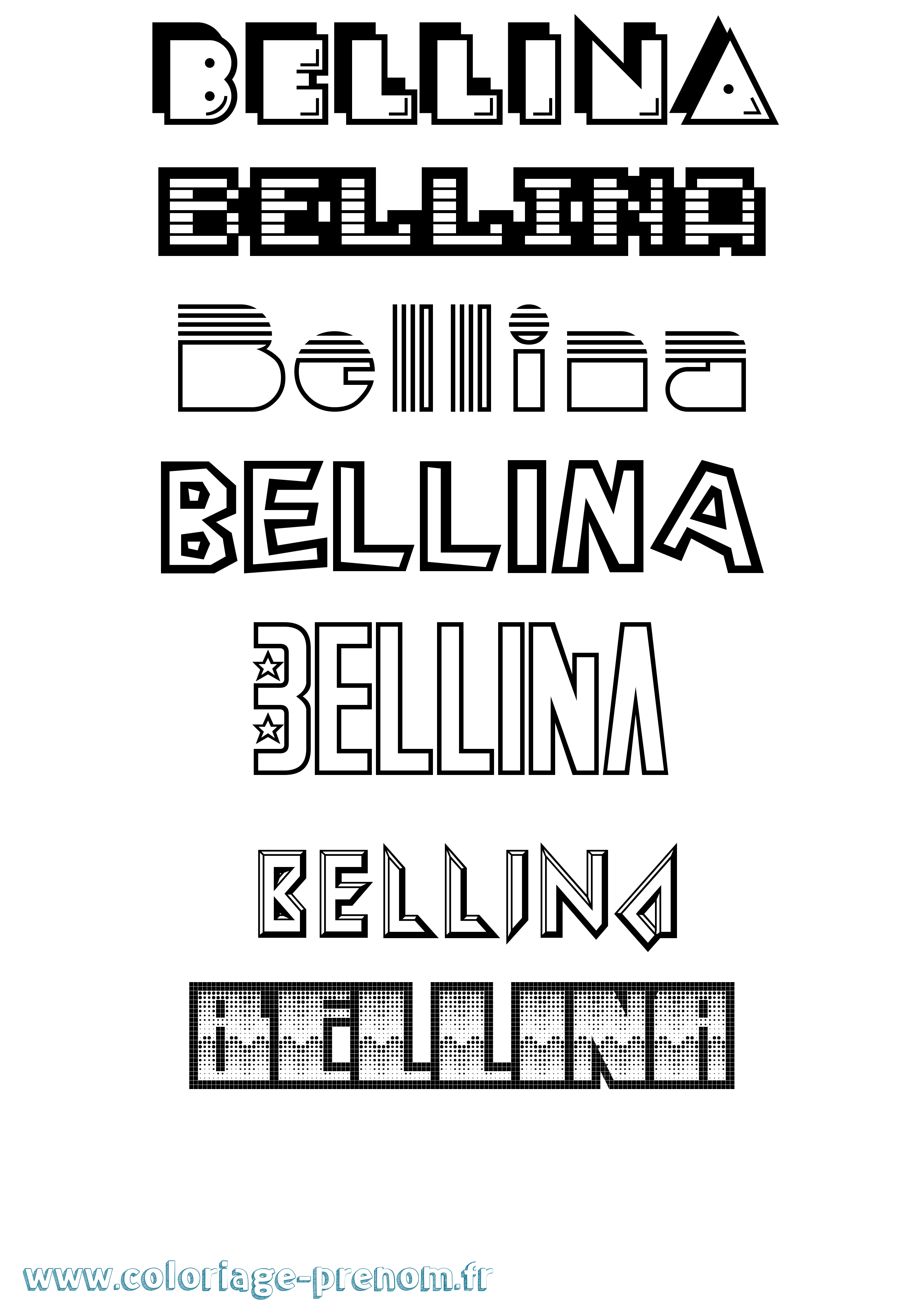 Coloriage Bellina Jeux Vidéos Coloriage prénom Bellina Jeux Vidéos