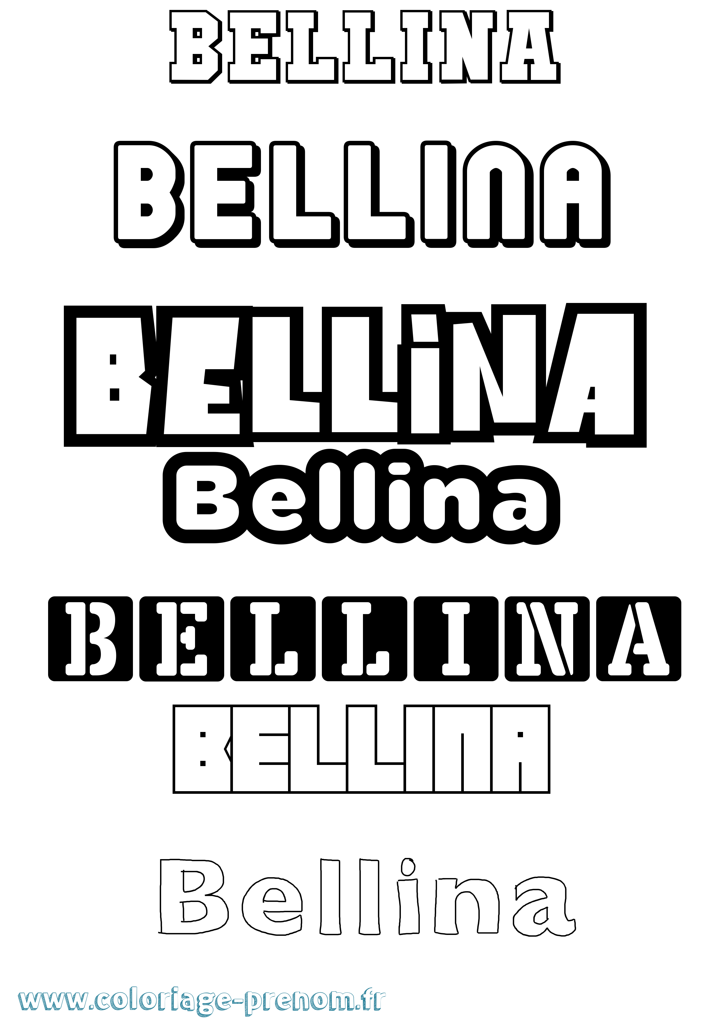 Coloriage Bellina Simple Coloriage prénom Bellina Simple