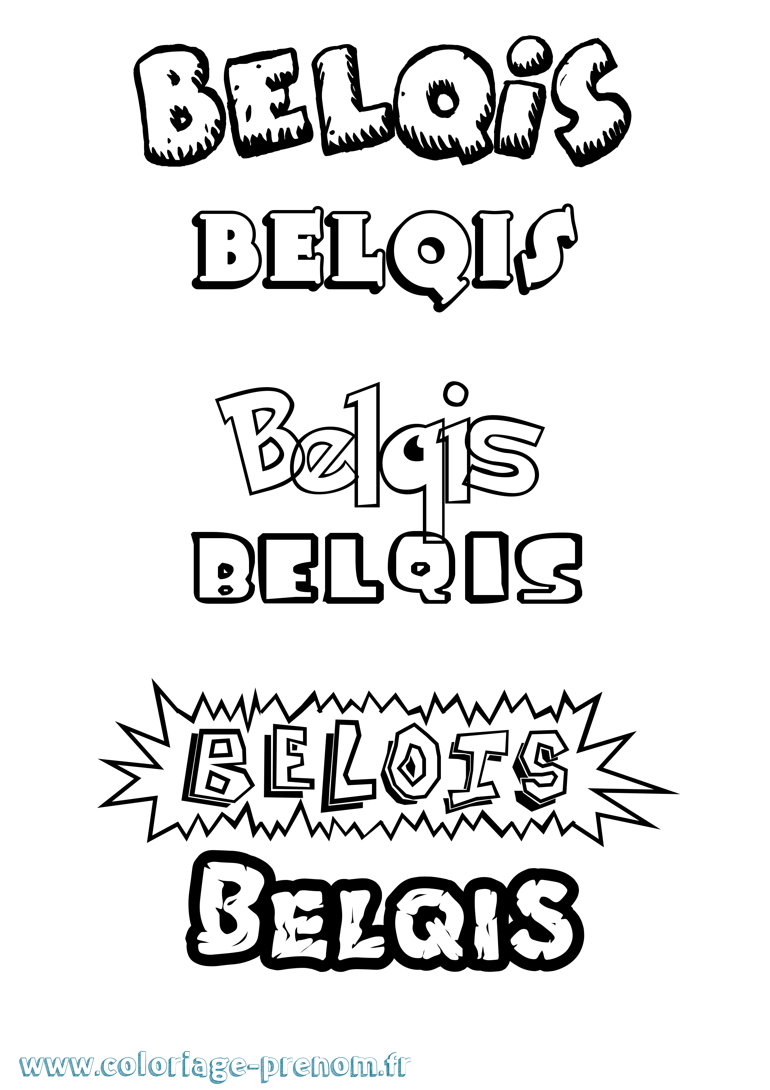 Coloriage Belqis Dessin Animé Coloriage prénom Belqis Dessin Animé