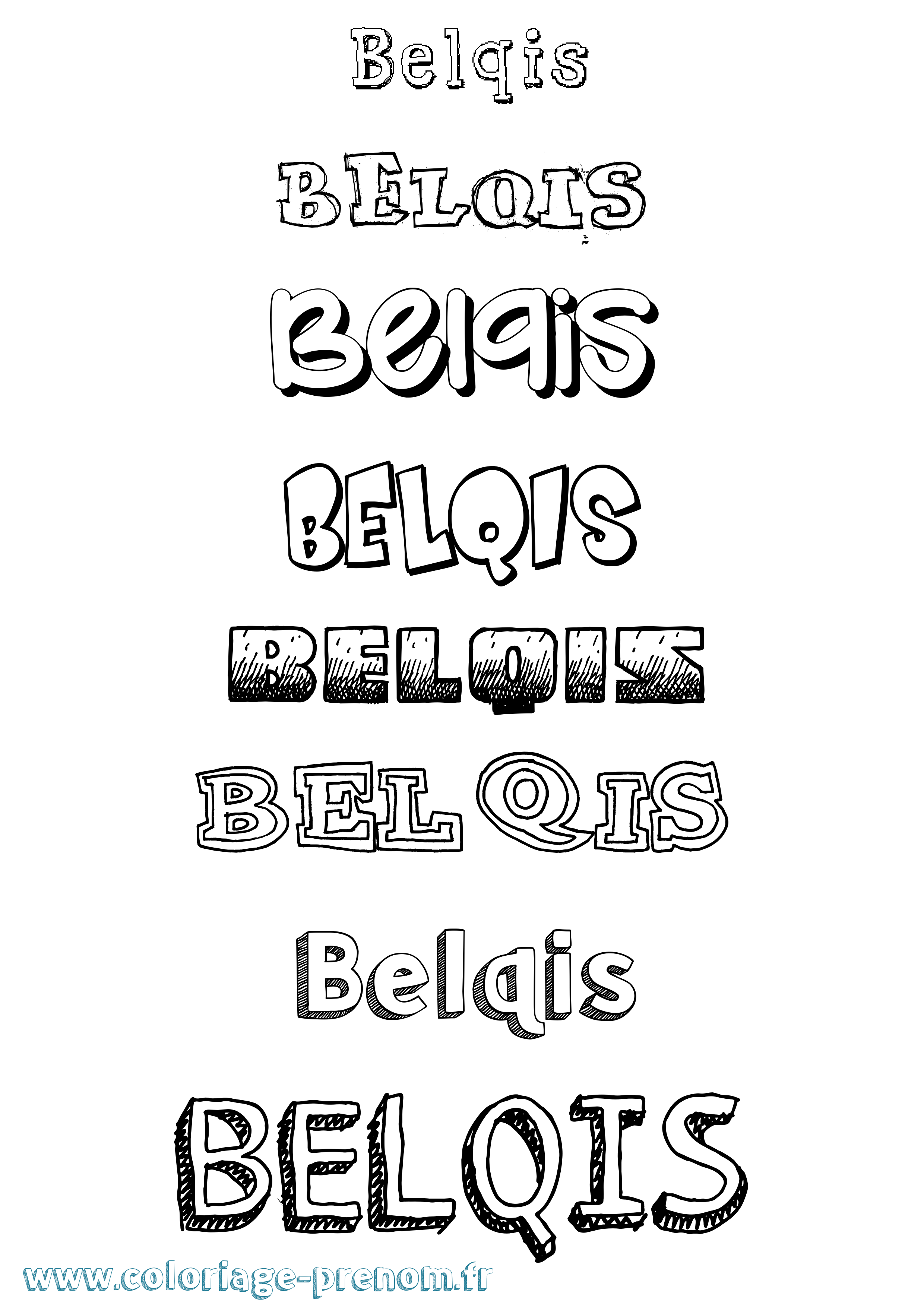 Coloriage Belqis Dessiné Coloriage prénom Belqis Dessiné