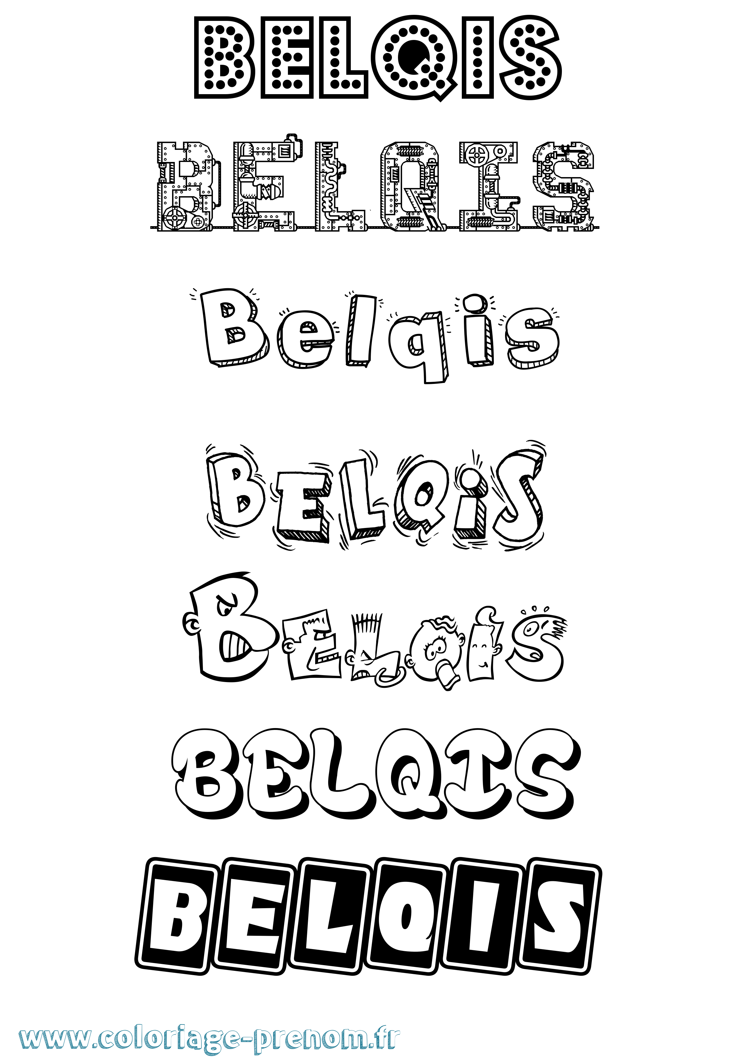 Coloriage Belqis Fun Coloriage prénom Belqis Fun